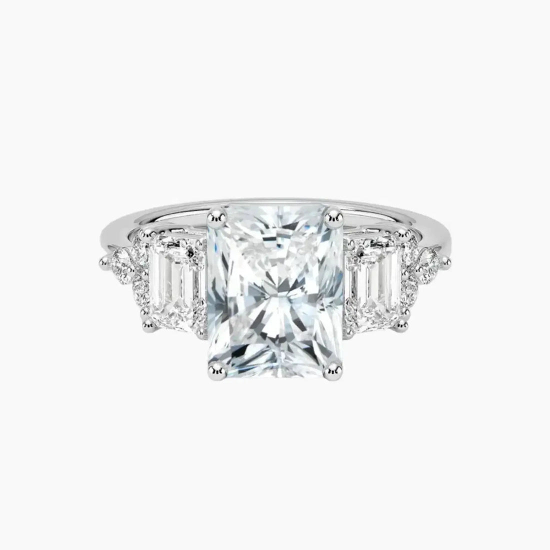 Kaiya Radiant Designer 2.5 Carat Lab Grown Diamond Engagement Ring in 14K Rose Gold