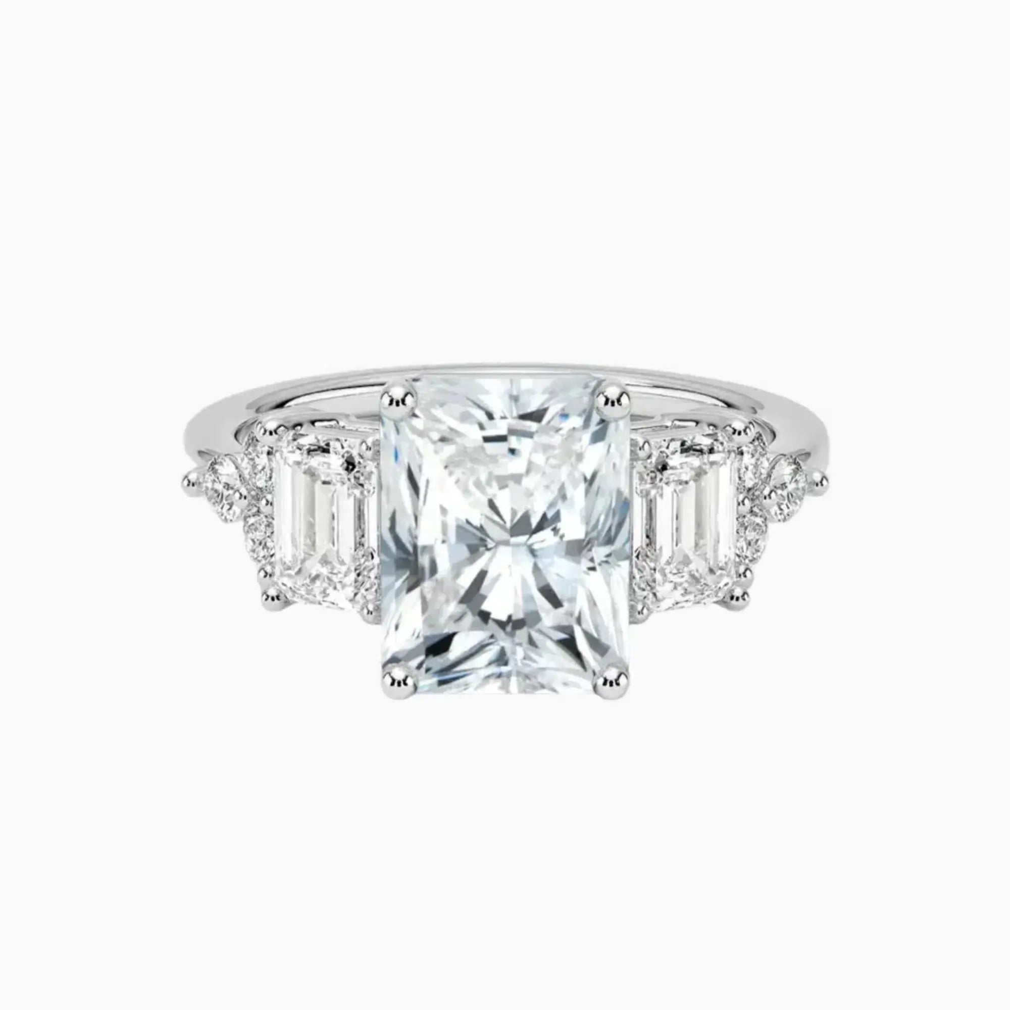 Kaiya Radiant Designer 1.5 Carat Lab Grown Diamond Engagement Ring in 14K Yellow Gold