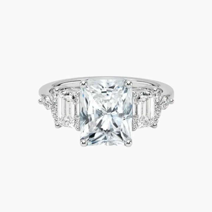 Kaiya Radiant Designer 1.5 Carat Lab Grown Diamond Engagement Ring in 18K White Gold