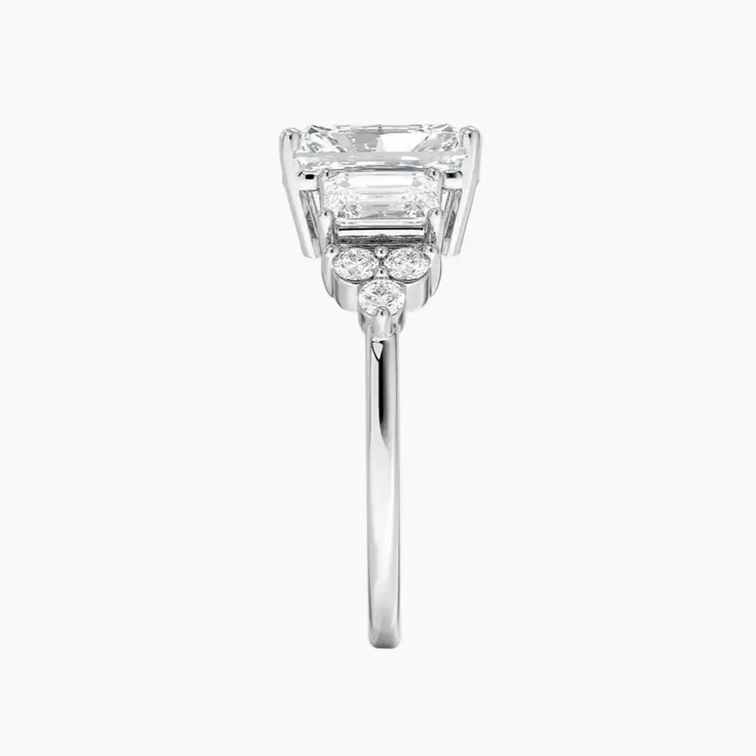 Kaiya Radiant Designer 2 Carat Lab Grown Diamond Engagement Ring in 14K White Gold