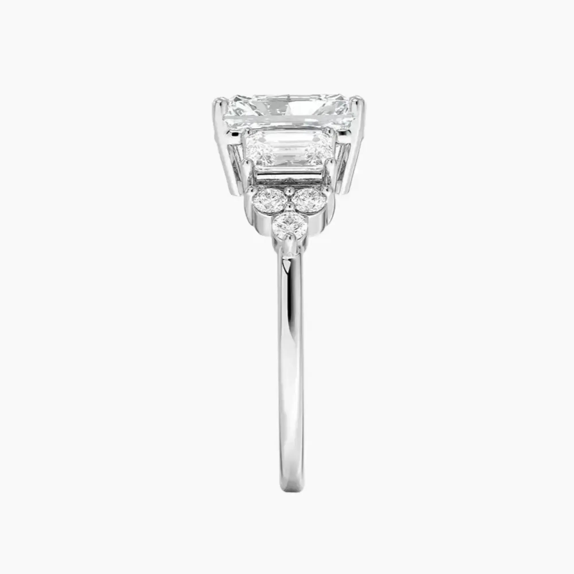 Kaiya Radiant Designer 2.5 Carat Lab Grown Diamond Engagement Ring in 14K Rose Gold