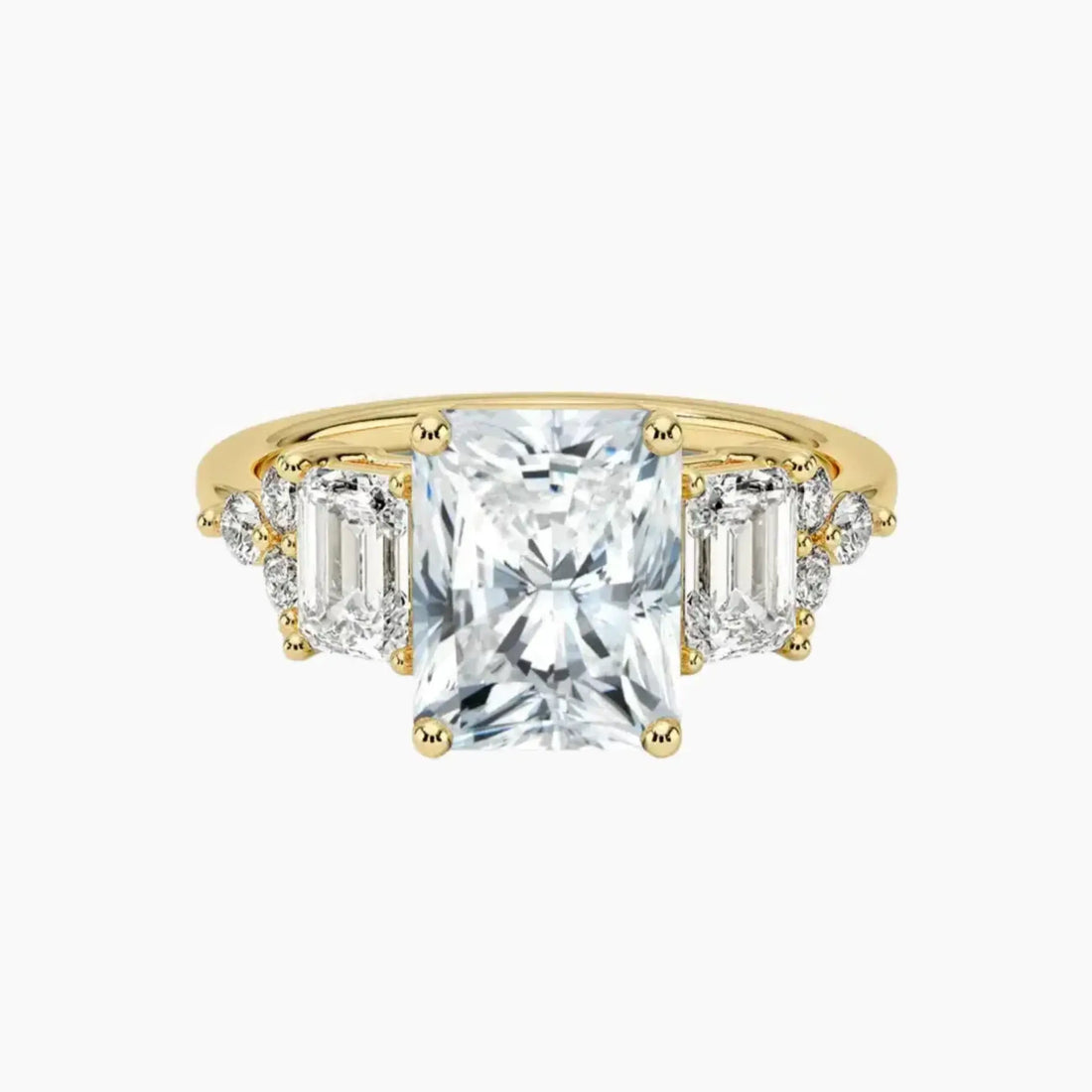Kaiya Radiant Designer 1 Carat Lab Grown Diamond Engagement Ring in 18K Rose Gold