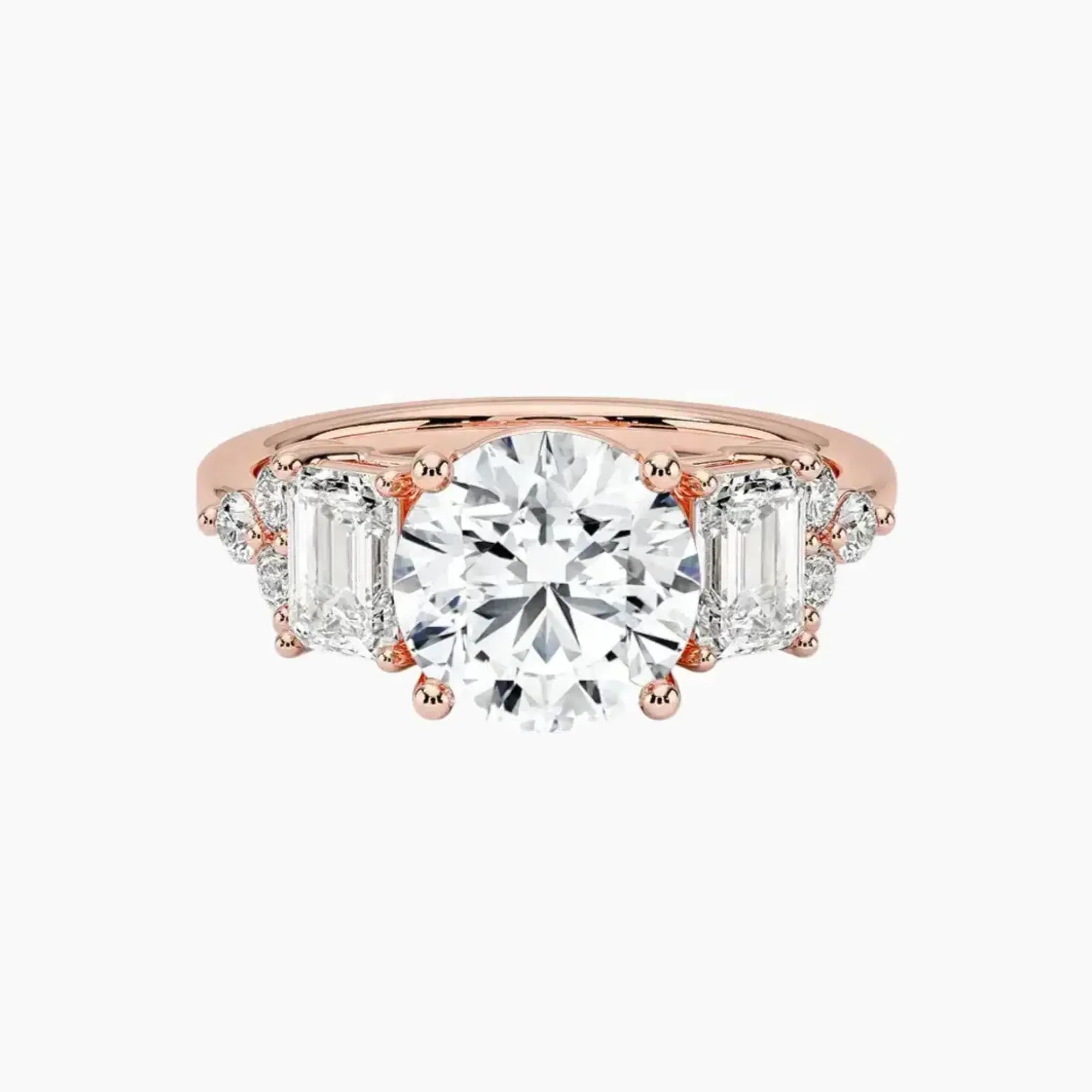 Kaiya Round Designer 2.5 Carat Lab Grown Diamond Engagement Ring in 18K Yellow Gold