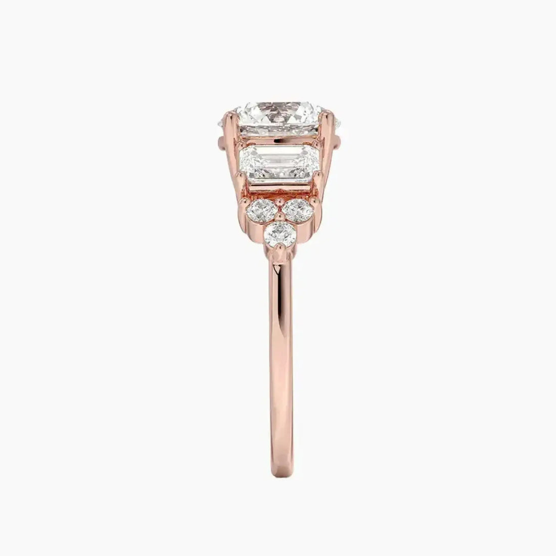 Kaiya Round Designer 2 Carat Lab Grown Diamond Engagement Ring in 18K Rose Gold