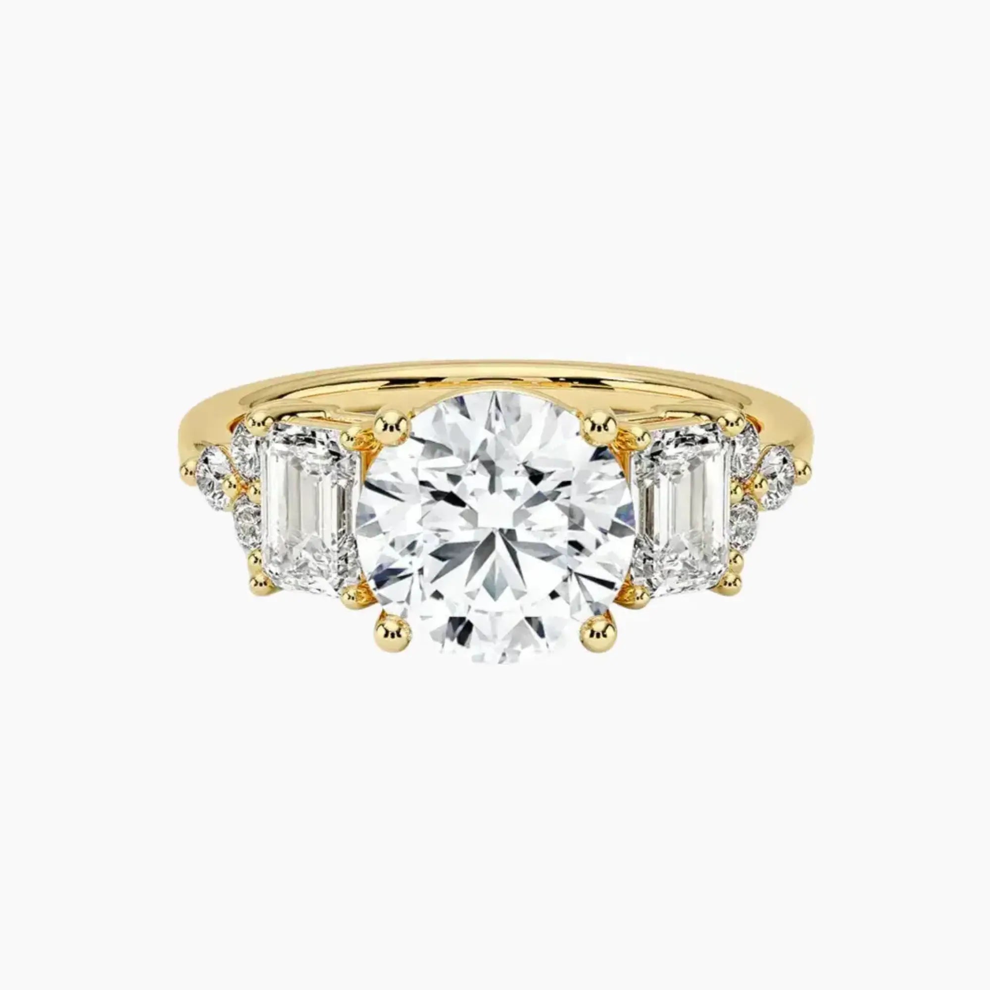 Kaiya Round Designer Diamond Ring Setting in 14K Rose Gold