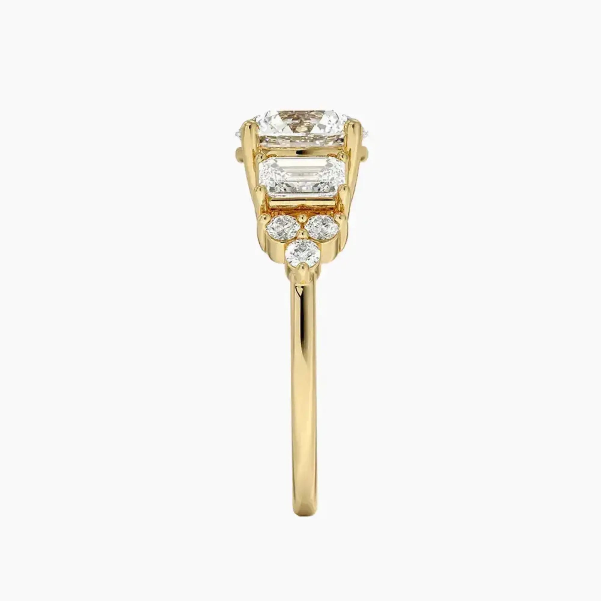 Kaiya Round Designer 1 Carat Lab Grown Diamond Engagement Ring in 14K Rose Gold