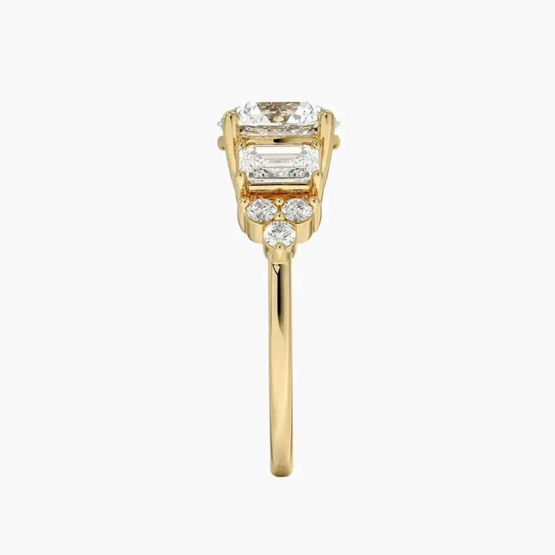 Kaiya Round Designer 1.5 Carat Lab Grown Diamond Engagement Ring in 18K White Gold