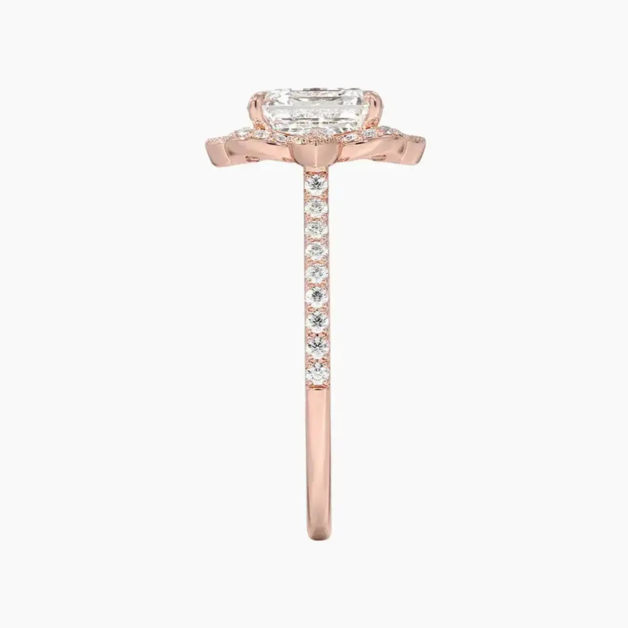 Ravenna Asscher 3 Carat Lab Grown Diamond Engagement Ring in 18K White Gold