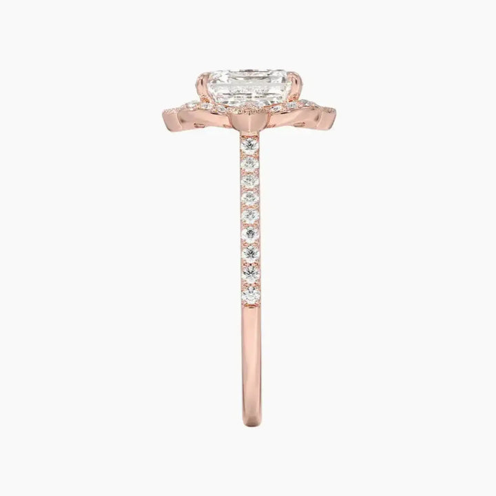 Ravenna Asscher 3 Carat Lab Grown Diamond Engagement Ring in 14K Yellow Gold