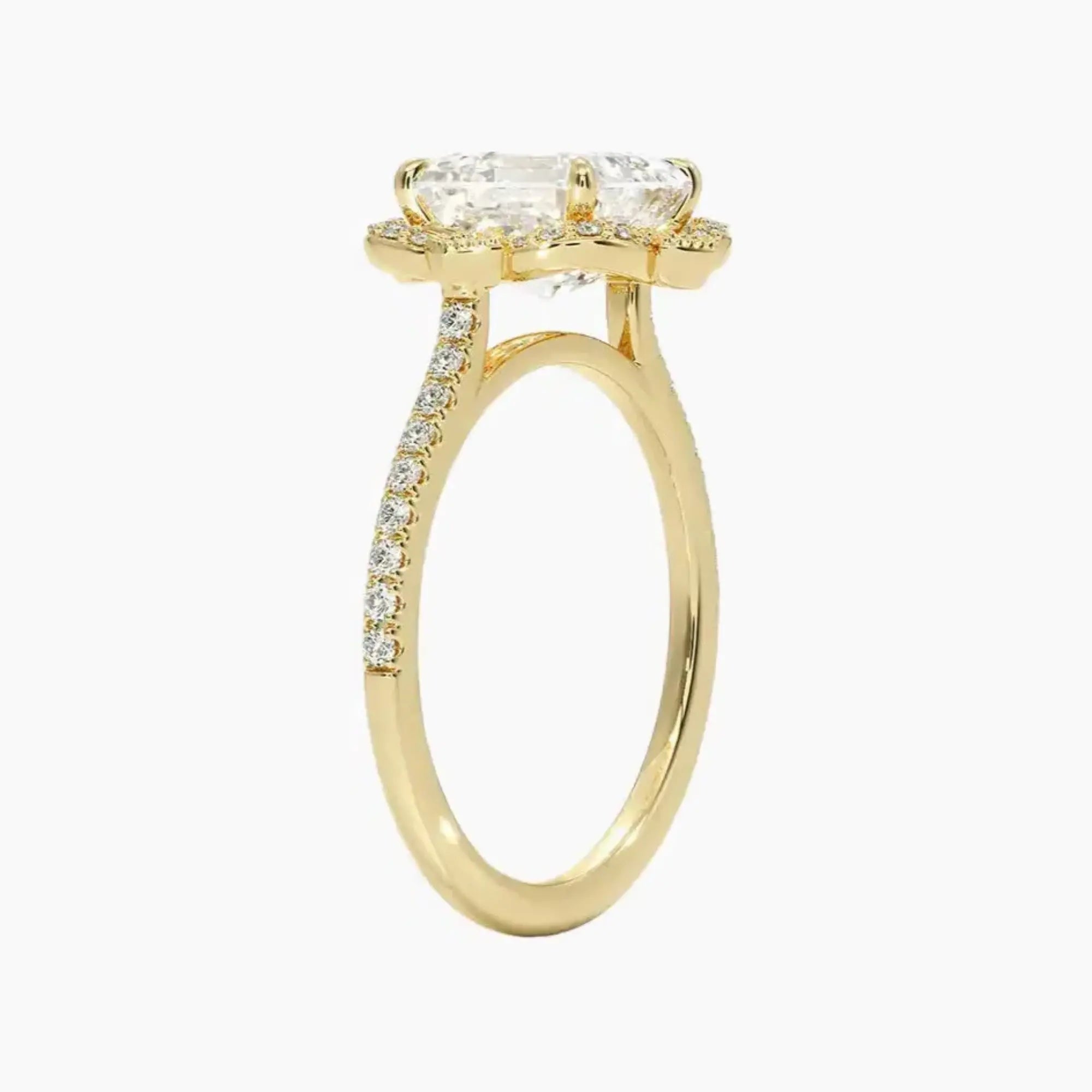 Ravenna Asscher Diamond Ring Setting in 14K Rose Gold