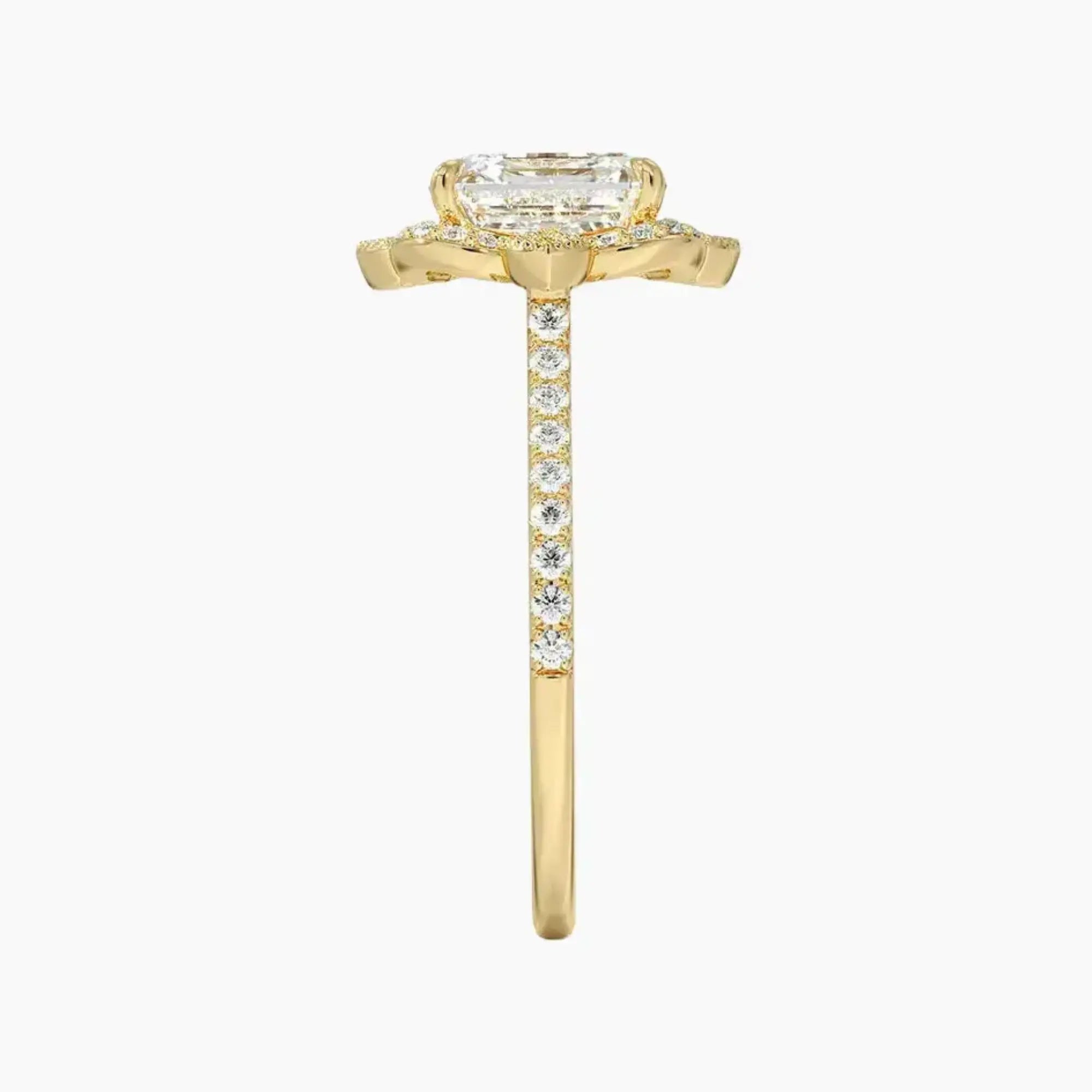 Ravenna Asscher 3 Carat Lab Grown Diamond Engagement Ring in 18K White Gold