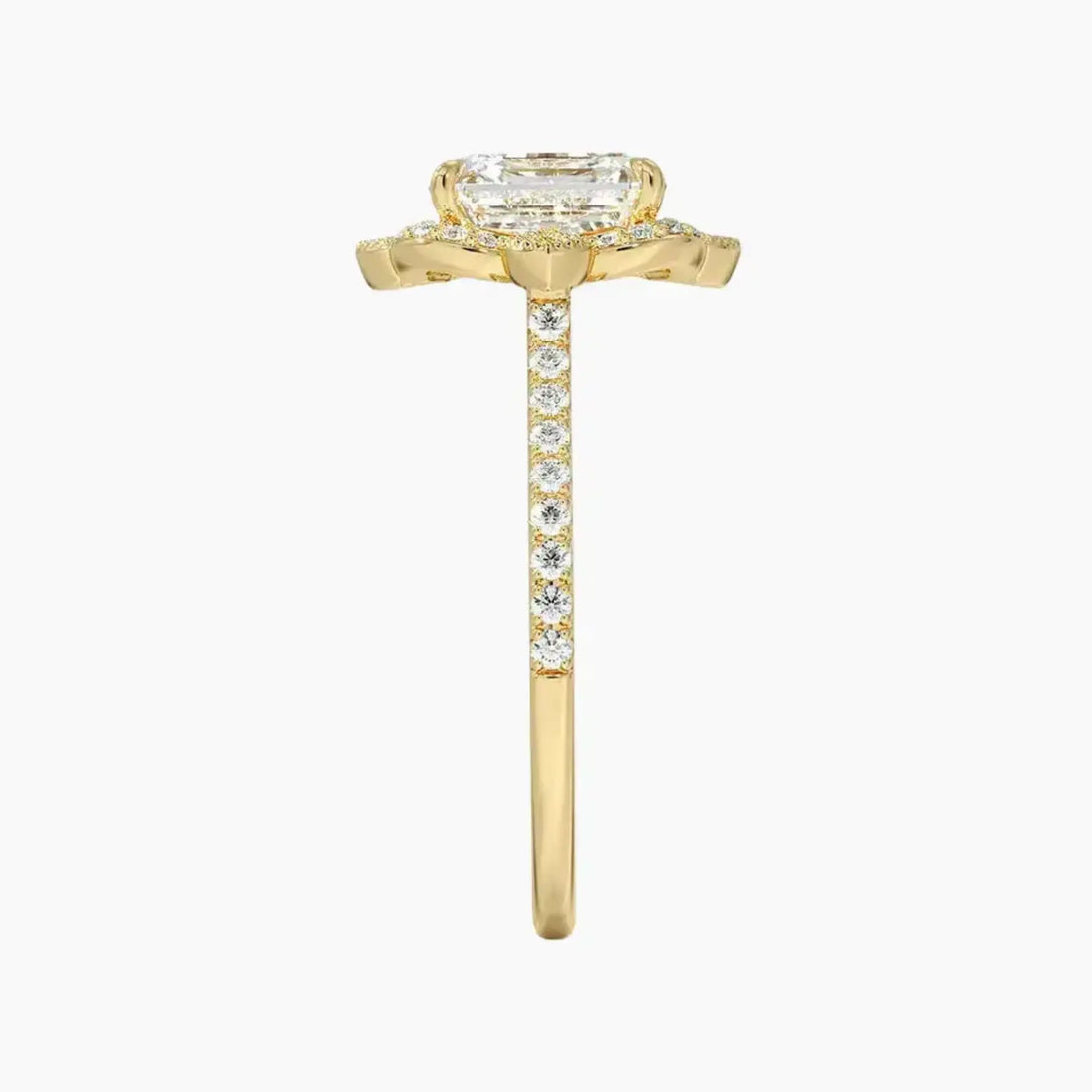 Ravenna Asscher 3 Carat Lab Grown Diamond Engagement Ring in 18K Rose Gold