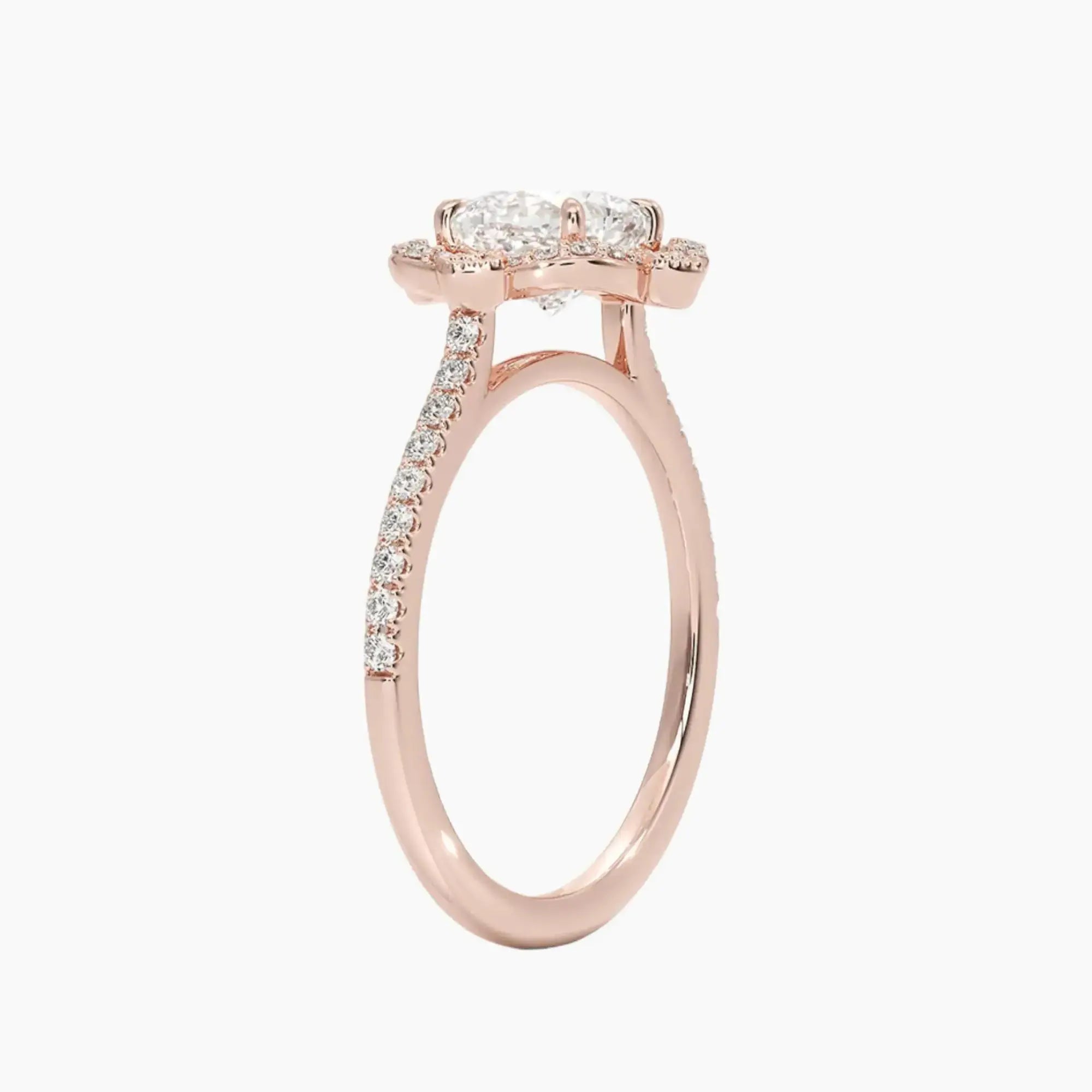 Ravenna Cushion 1 Carat Lab Grown Diamond Engagement Ring in 14K Yellow Gold