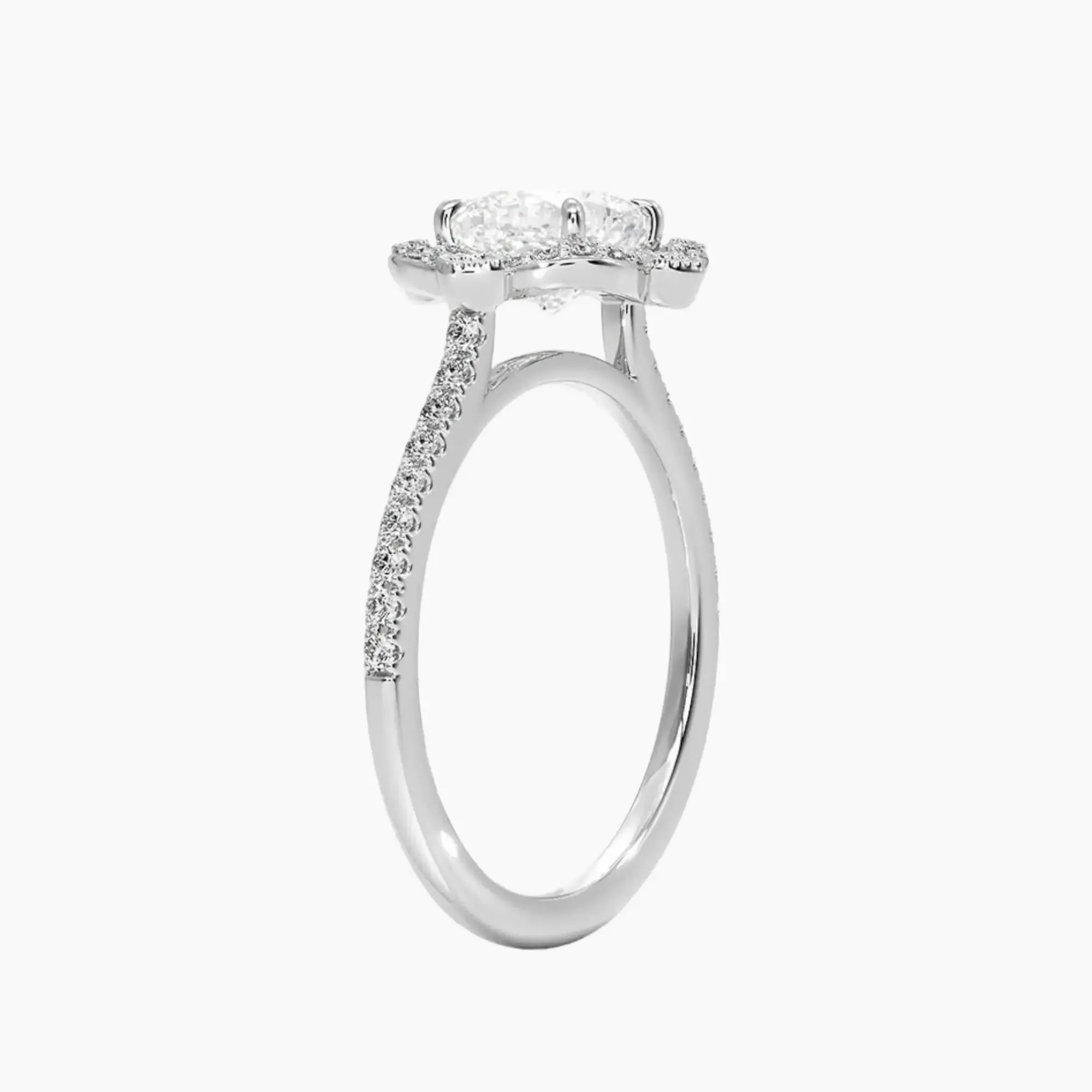 Ravenna Cushion Diamond Ring Setting in 14K Rose Gold