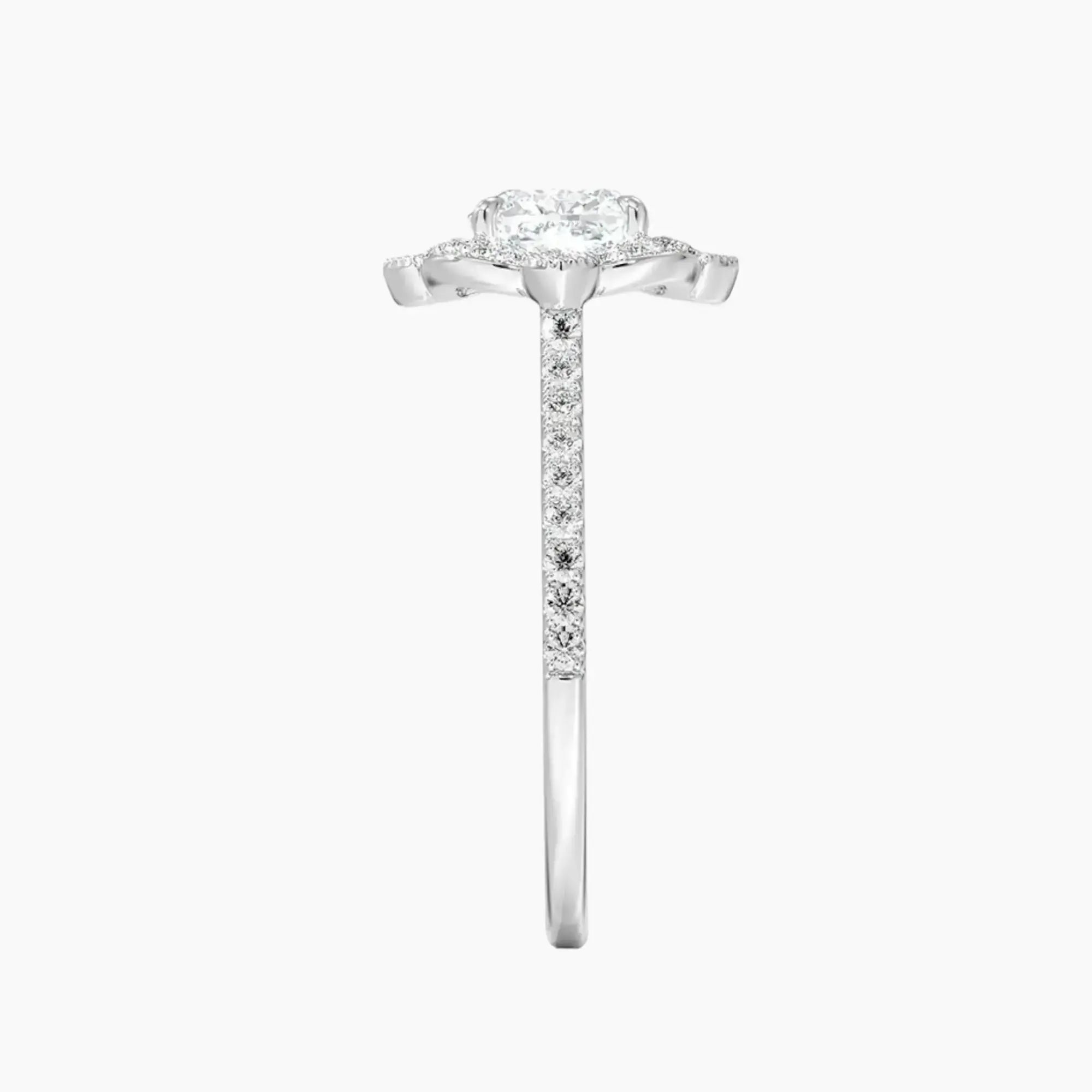 Ravenna Cushion Diamond Ring Setting in 18K Rose Gold