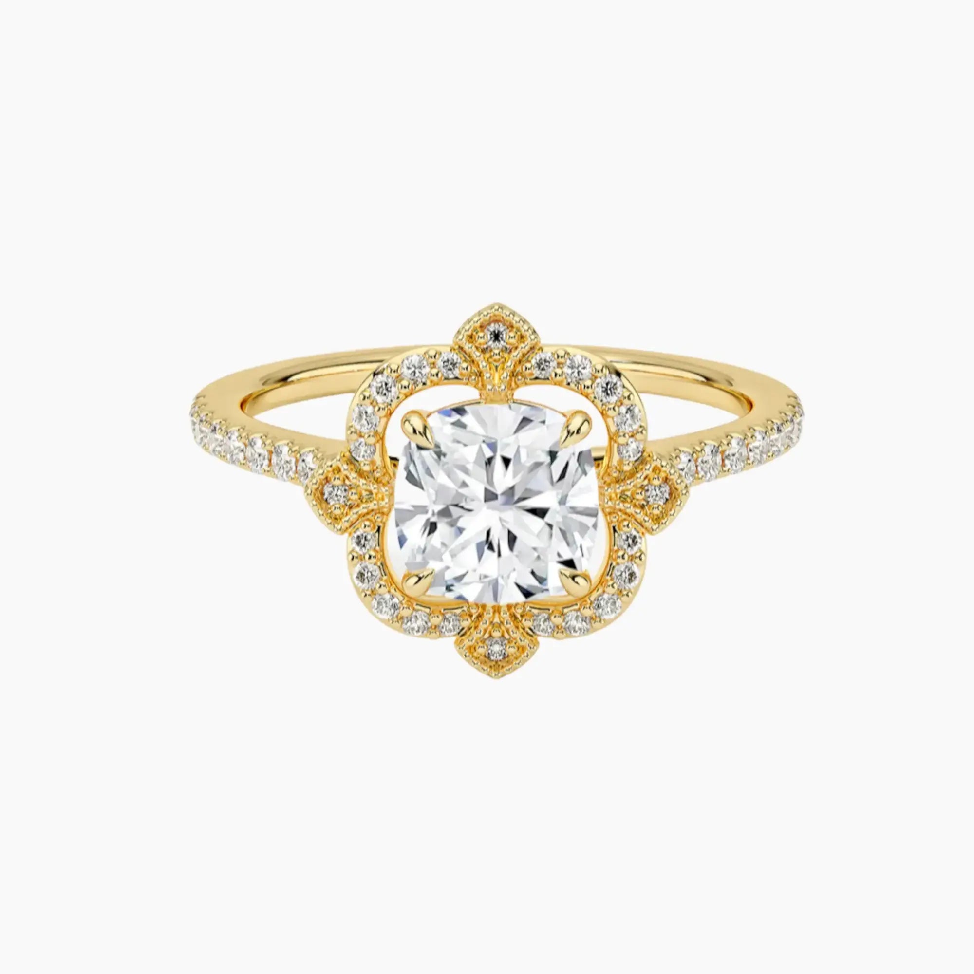 Ravenna Cushion 1.5 Carat Lab Grown Diamond Engagement Ring in 14K Rose Gold