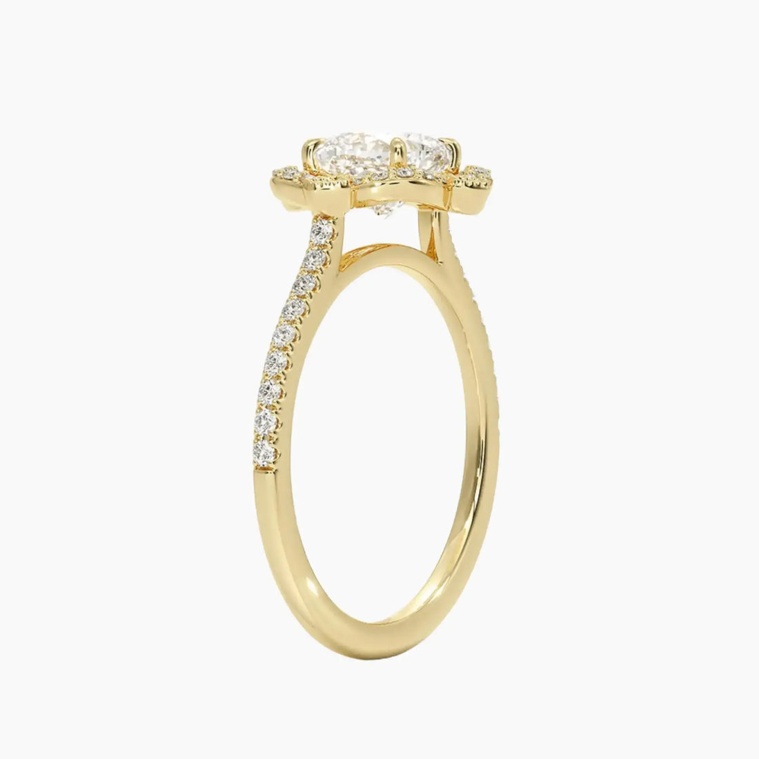 Ravenna Cushion Diamond Ring Setting in 14K Yellow Gold