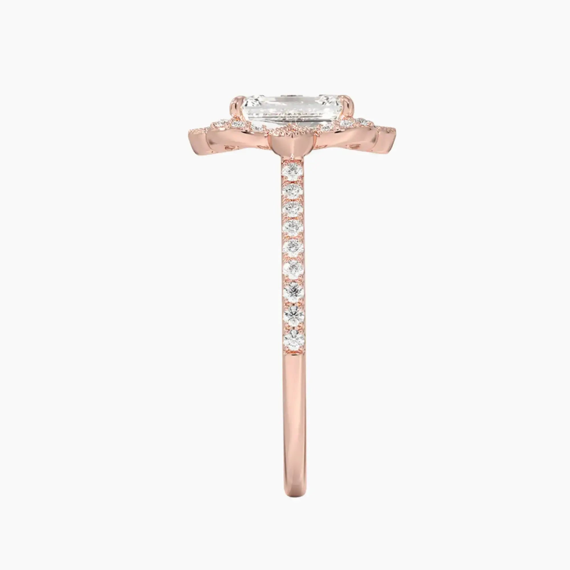 Ravenna Emerald 1 Carat Lab Grown Diamond Engagement Ring in 14K Rose Gold