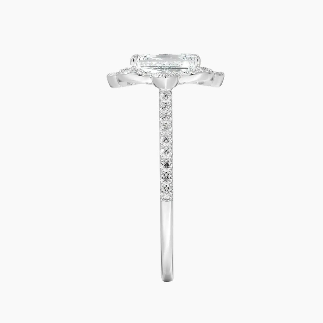 Ravenna Emerald 1.5 Carat Lab Grown Diamond Engagement Ring in 14K White Gold