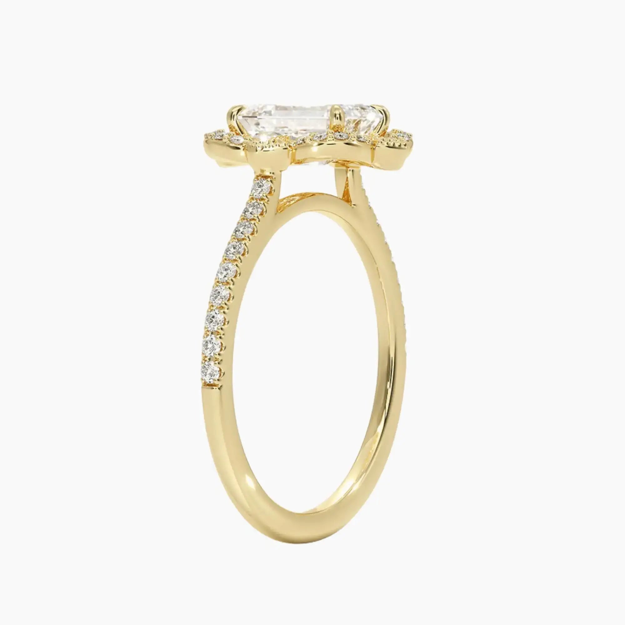 Ravenna Emerald 2.5 Carat Lab Grown Diamond Engagement Ring in 14K White Gold