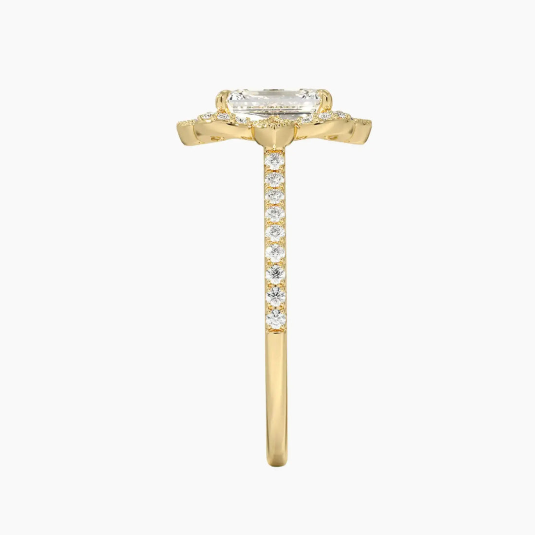 Ravenna Emerald 3 Carat Lab Grown Diamond Engagement Ring in 14K Rose Gold