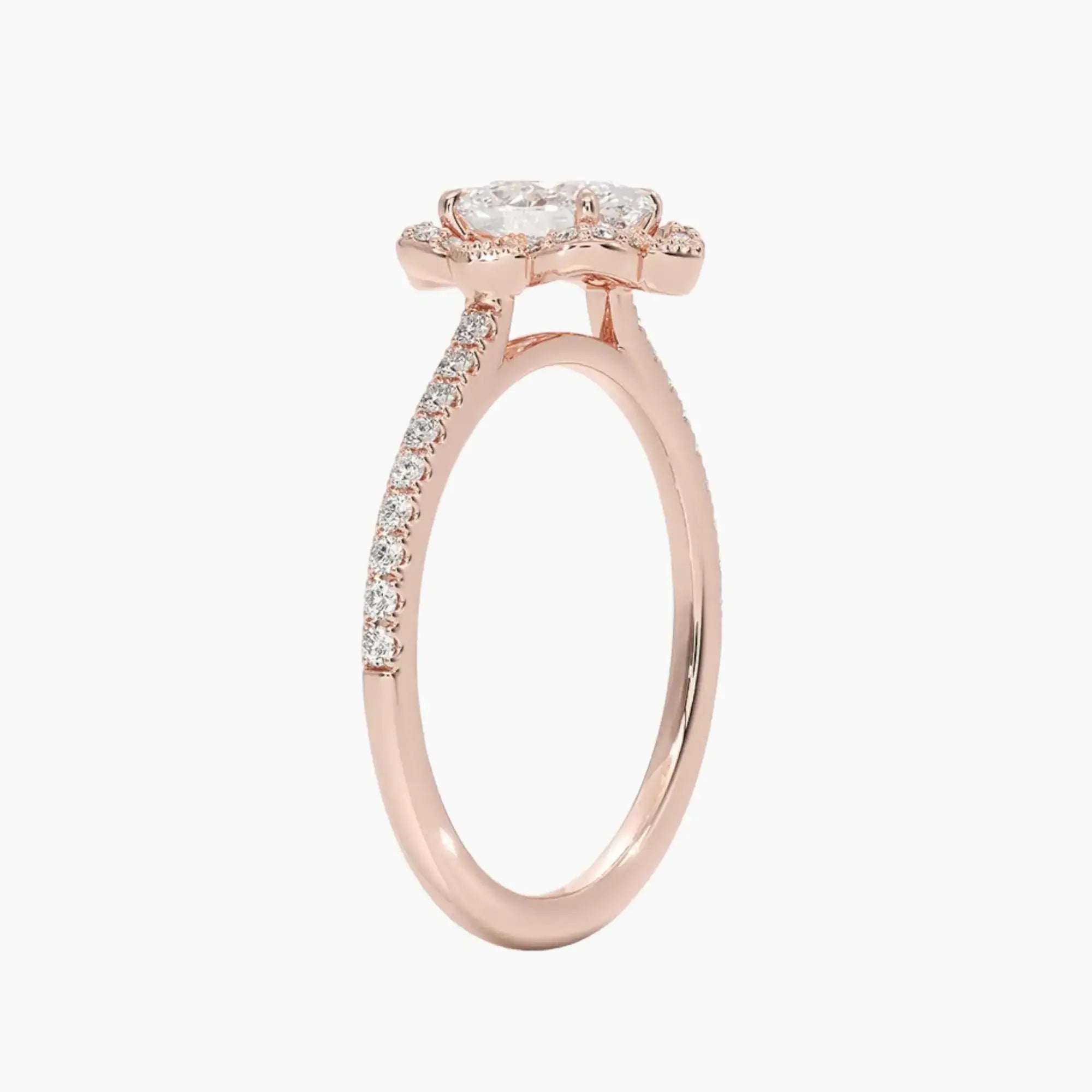 Ravenna Oval 2 Carat Lab Grown Diamond Engagement Ring in 18K Rose Gold