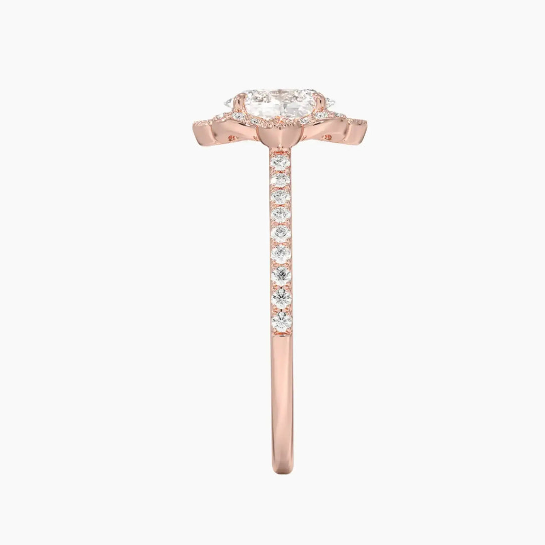 Ravenna Oval 2 Carat Lab Grown Diamond Engagement Ring in 14K Rose Gold