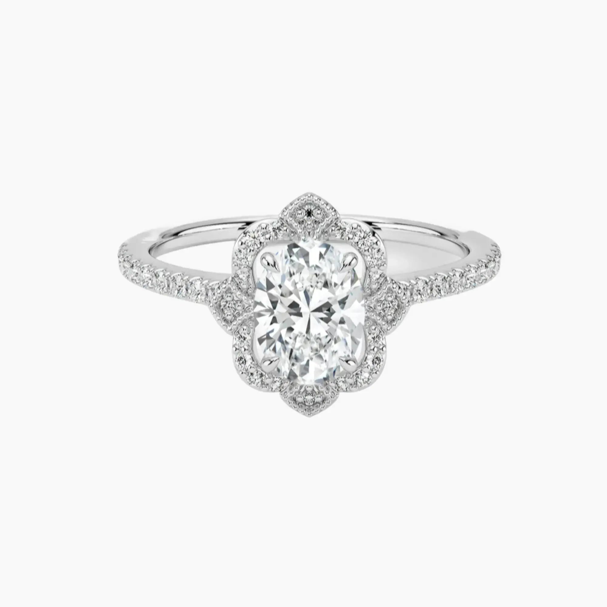 Ravenna Oval 1.5 Carat Lab Grown Diamond Engagement Ring in 14K Yellow Gold