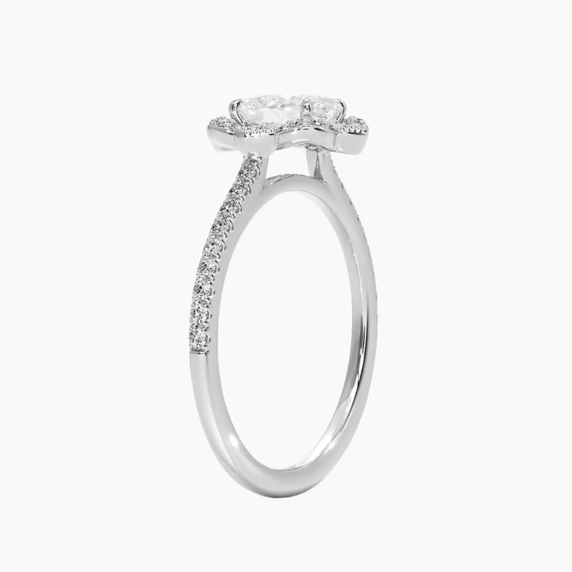 Ravenna Oval 2 Carat Lab Grown Diamond Engagement Ring in 18K Rose Gold