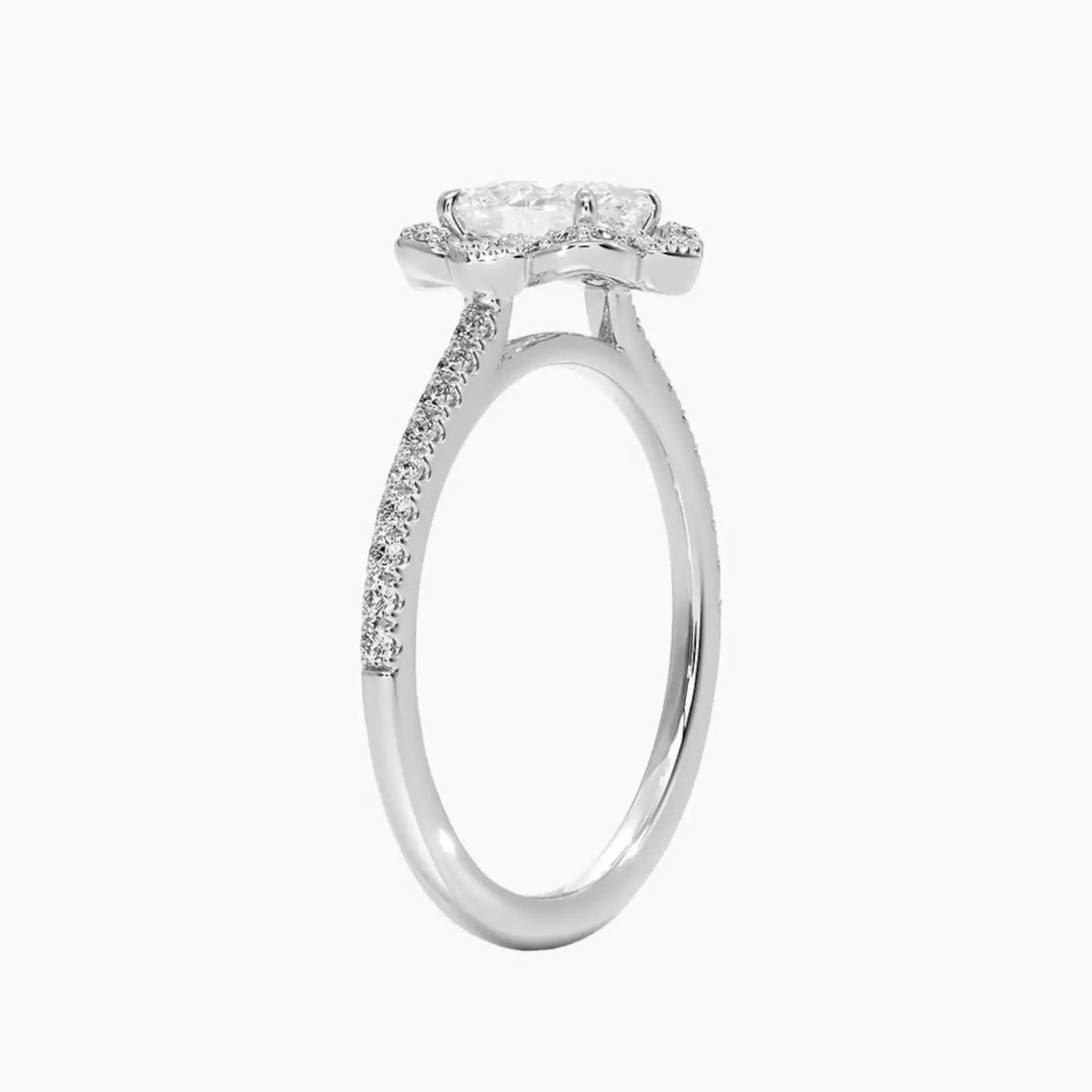 Ravenna Oval 3 Carat Lab Grown Diamond Engagement Ring in 14K White Gold