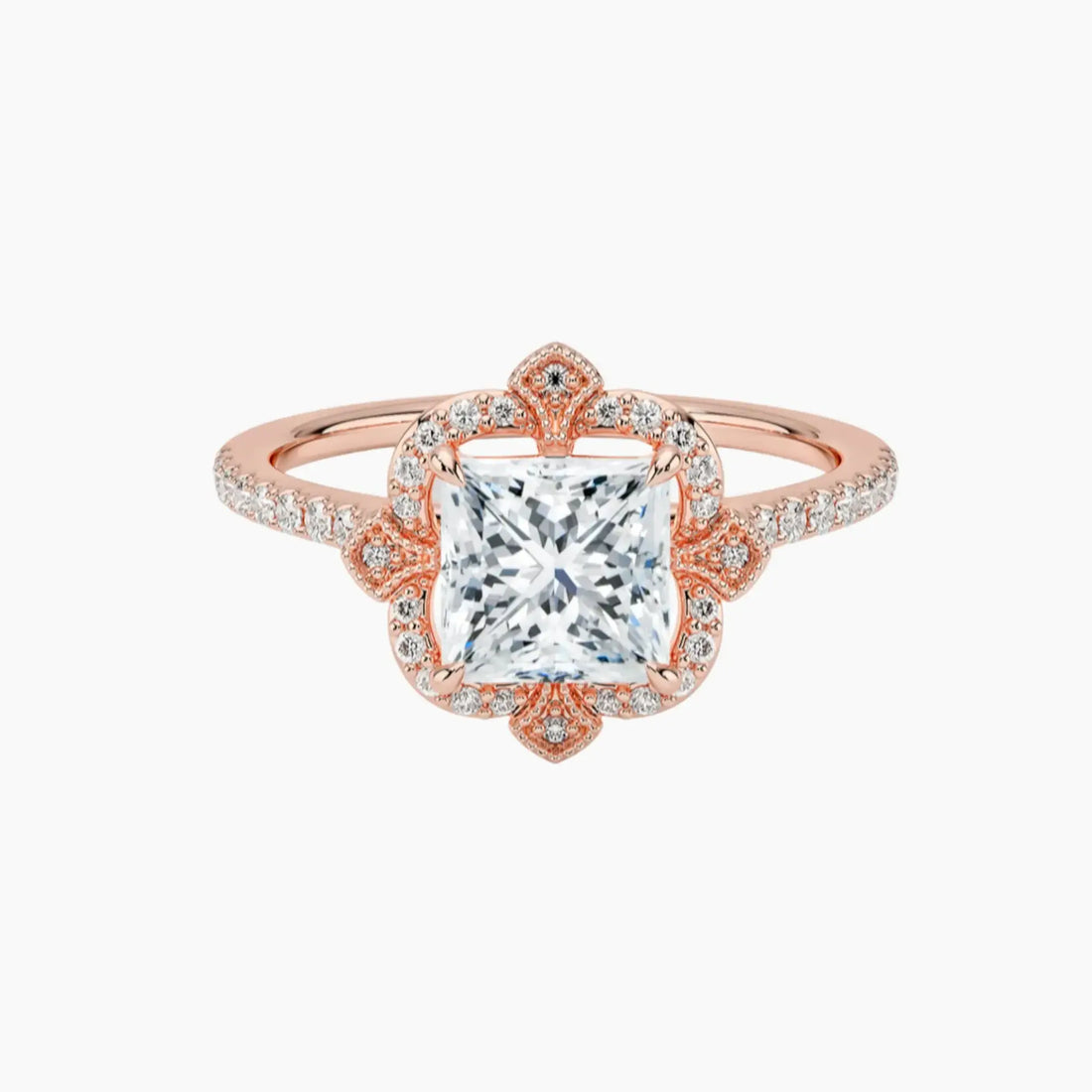 Ravenna Princess 2 Carat Lab Grown Diamond Engagement Ring in 18K White Gold