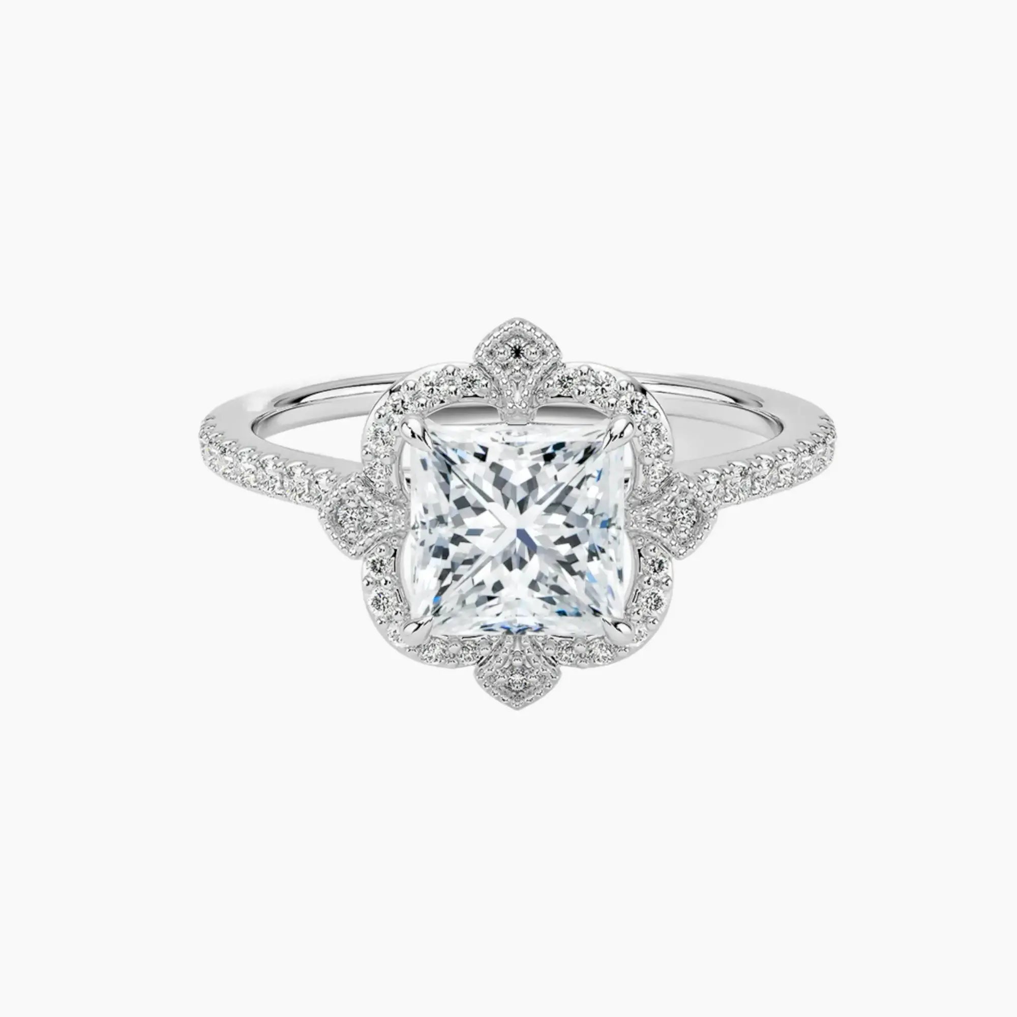 Ravenna Princess 2.5 Carat Lab Grown Diamond Engagement Ring in 18K Rose Gold