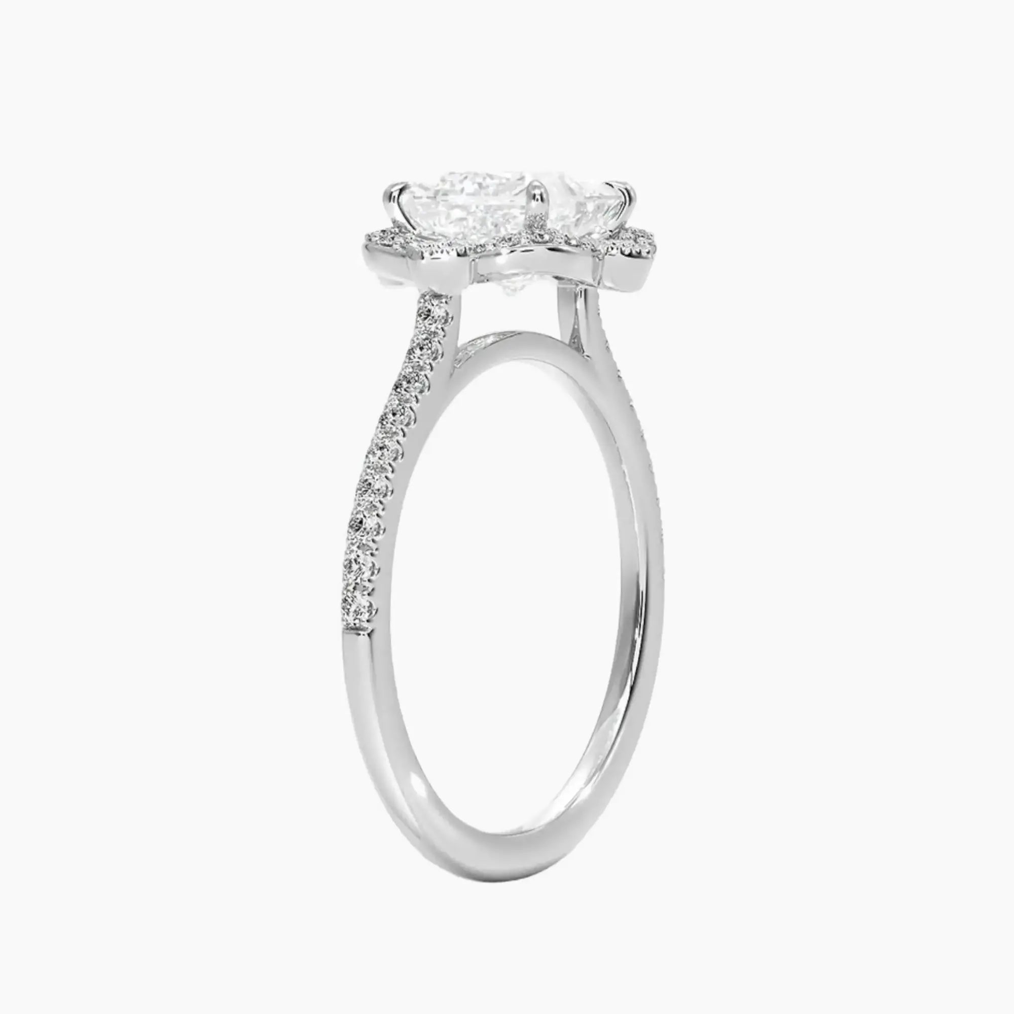 Ravenna Princess Diamond Ring Setting in 14K Rose Gold