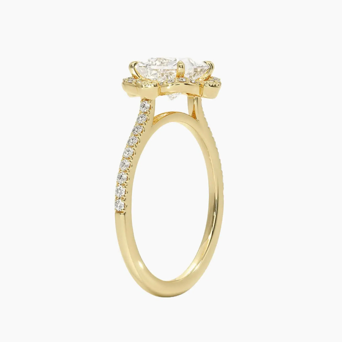 Ravenna Princess 1.5 Carat Lab Grown Diamond Engagement Ring in 18K White Gold
