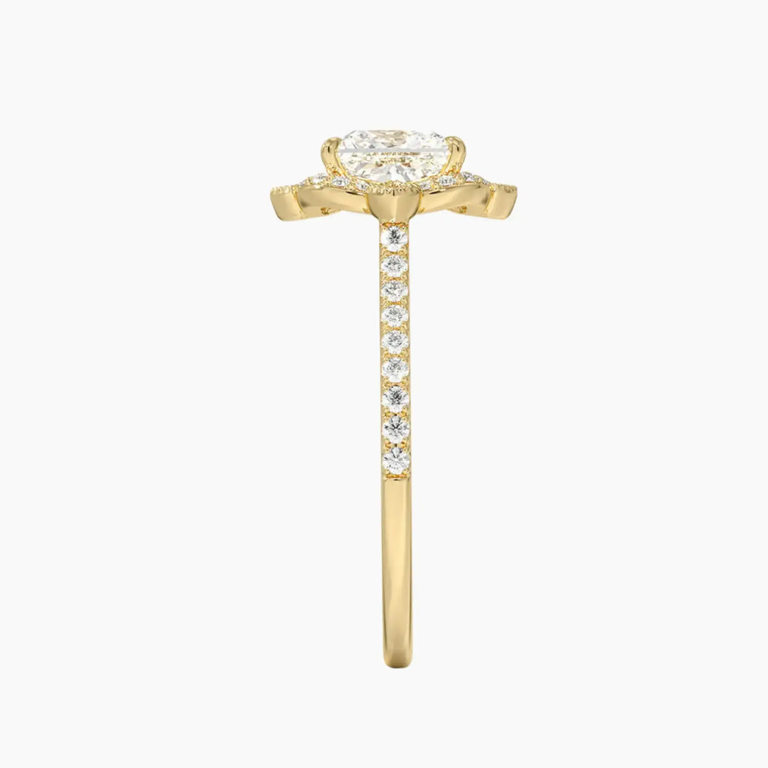 Ravenna Princess Diamond Ring Setting in 14K Yellow Gold