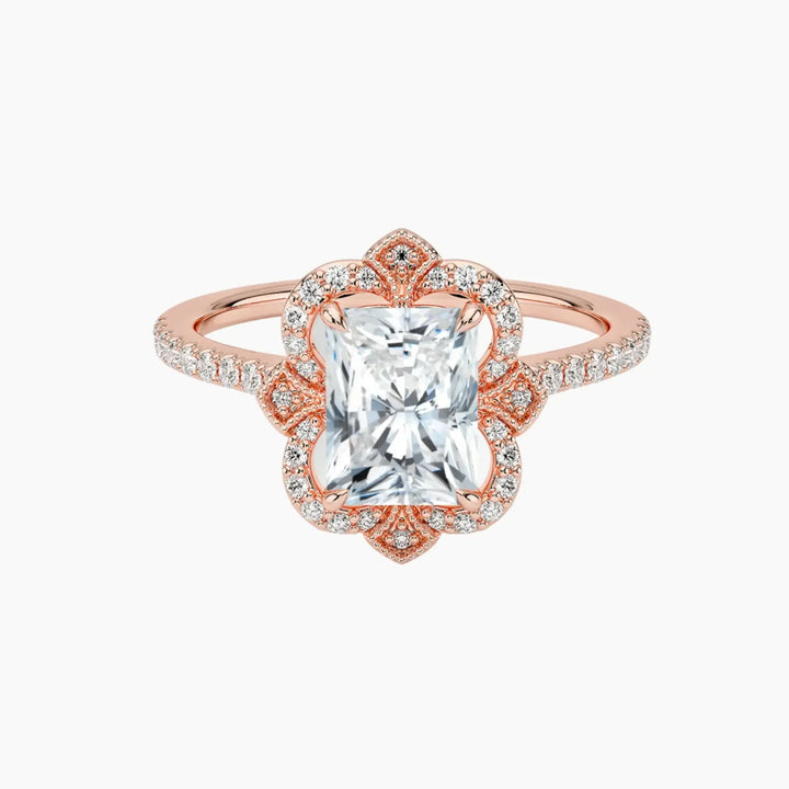 Ravenna Radiant 1.5 Carat Lab Grown Diamond Engagement Ring in 14K Rose Gold