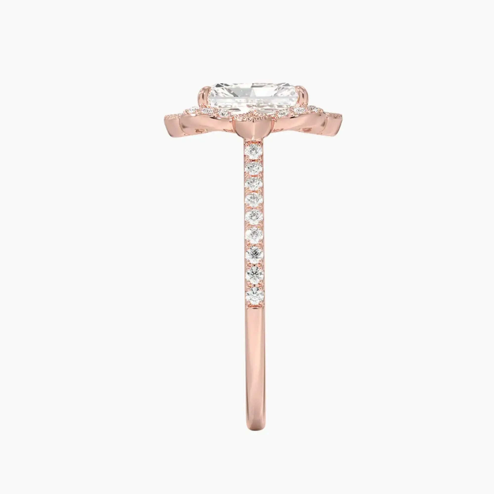 Ravenna Radiant 2.5 Carat Lab Grown Diamond Engagement Ring in 14K White Gold