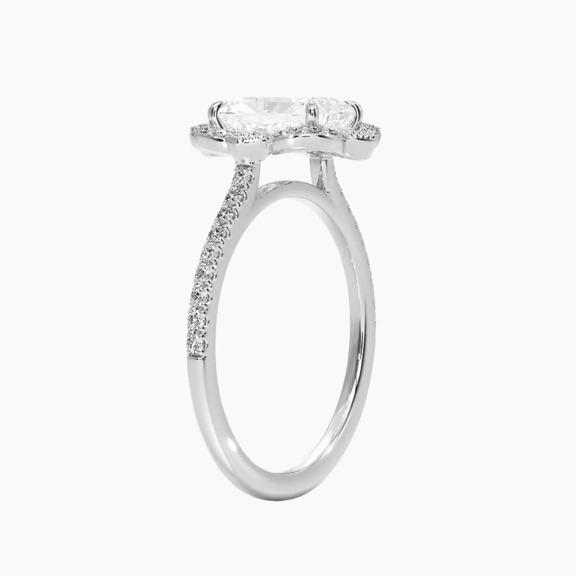 Ravenna Radiant 1.5 Carat Lab Grown Diamond Engagement Ring in 14K Rose Gold
