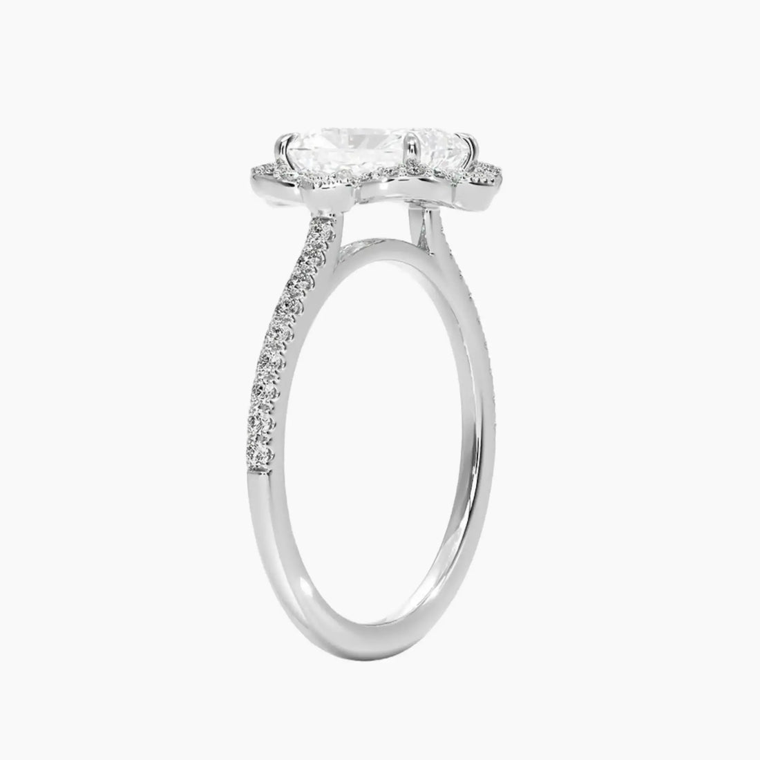 Ravenna Radiant 3 Carat Lab Grown Diamond Engagement Ring in 14K Rose Gold