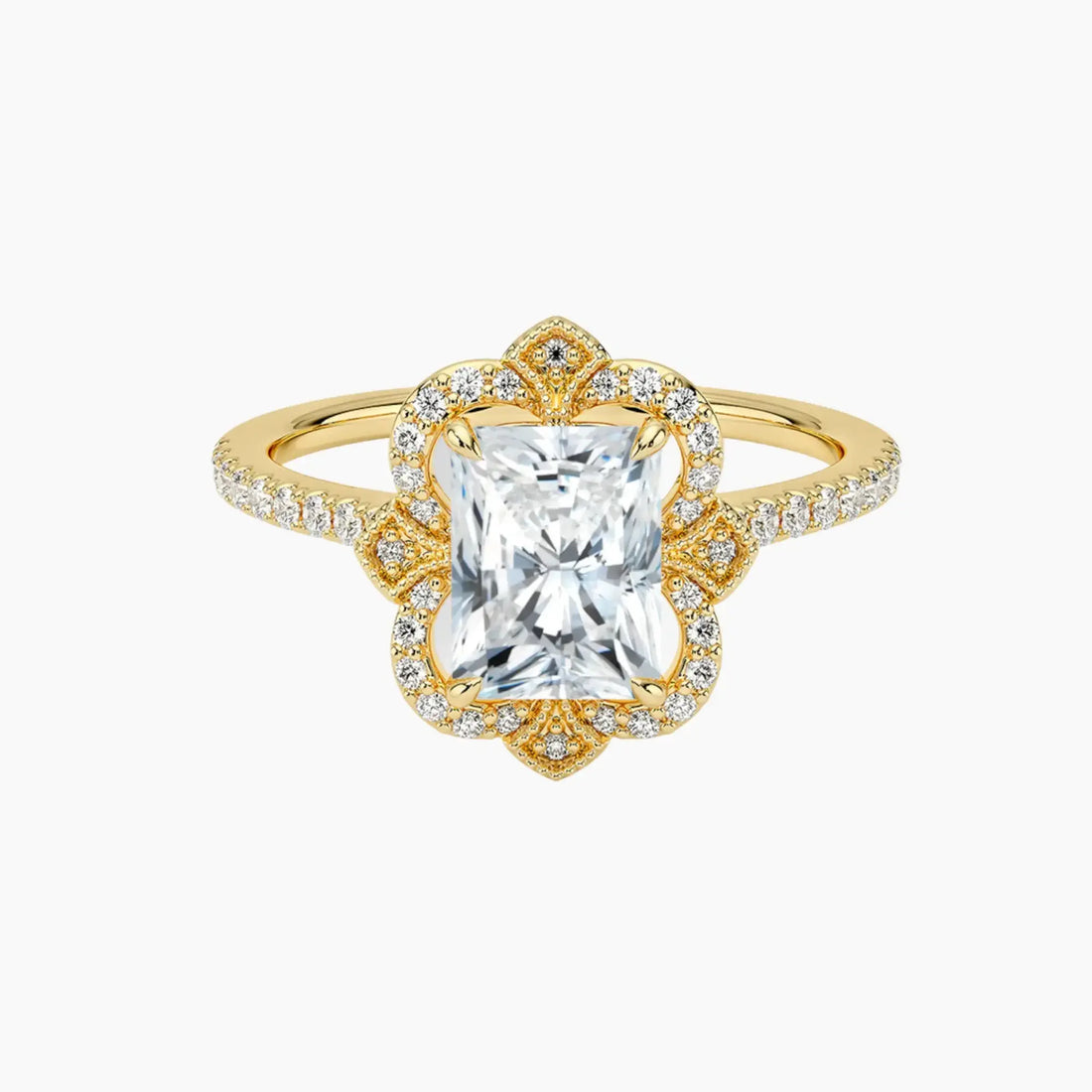 Ravenna Radiant 1.5 Carat Lab Grown Diamond Engagement Ring in 18K White Gold