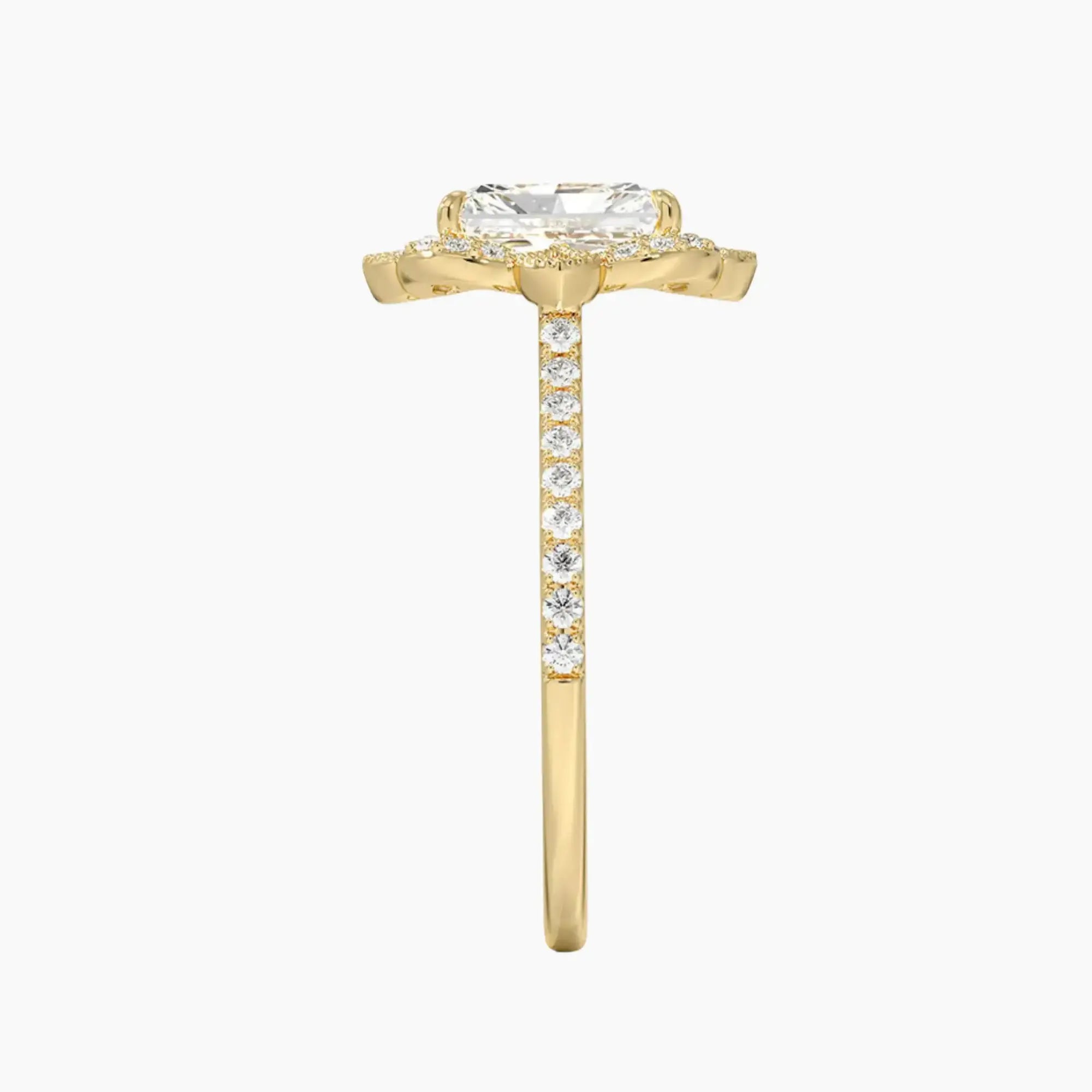 Ravenna Radiant 3 Carat Lab Grown Diamond Engagement Ring in 18K Rose Gold
