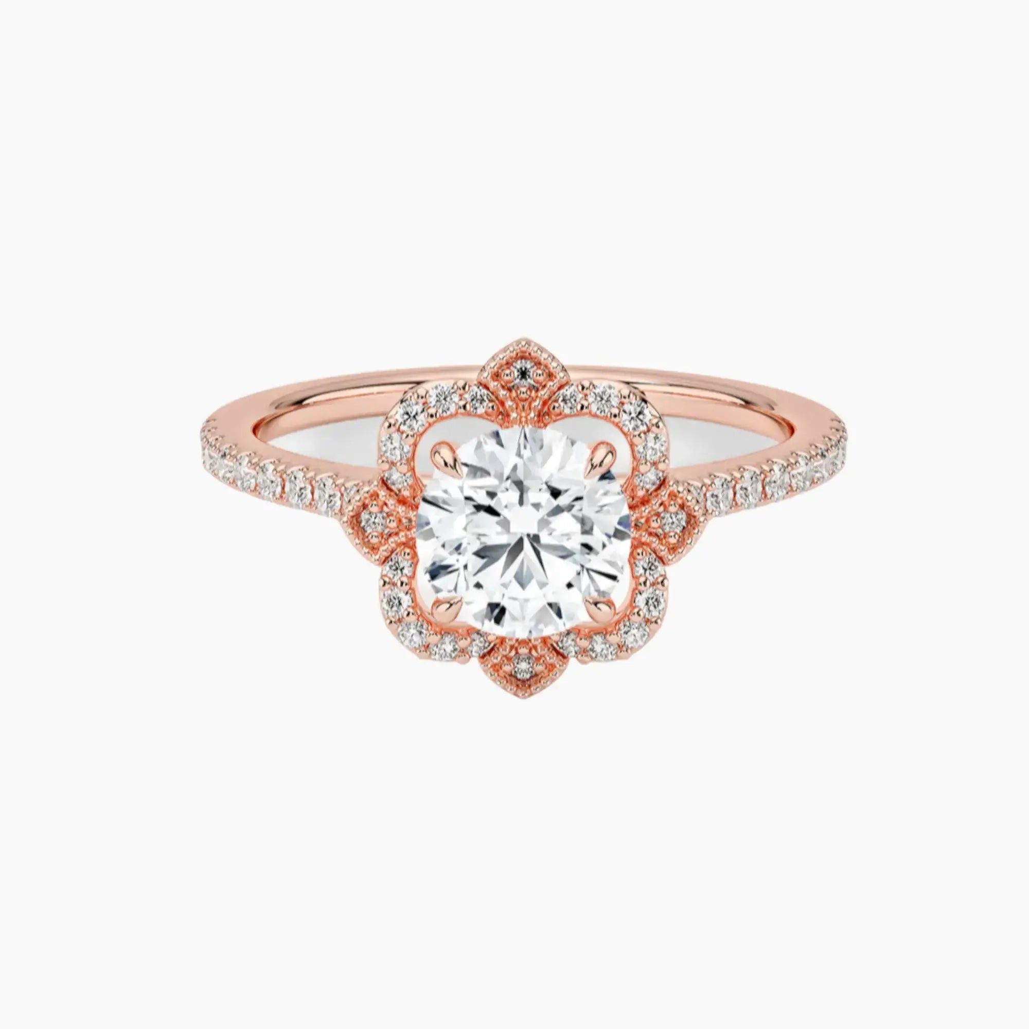 Ravenna Round Diamond Ring Setting in 14K White Gold