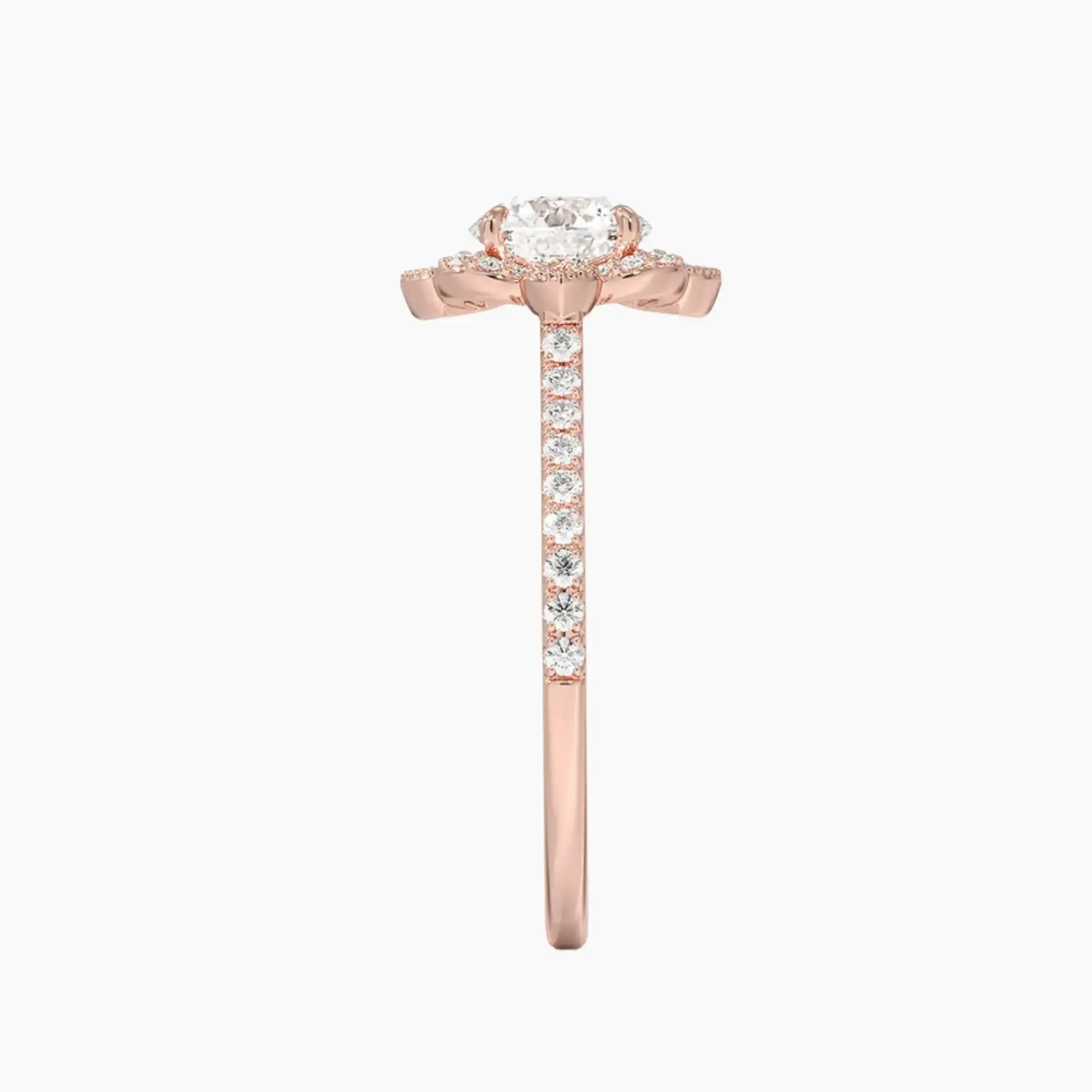 Ravenna Round Diamond Ring Setting in 14K Rose Gold