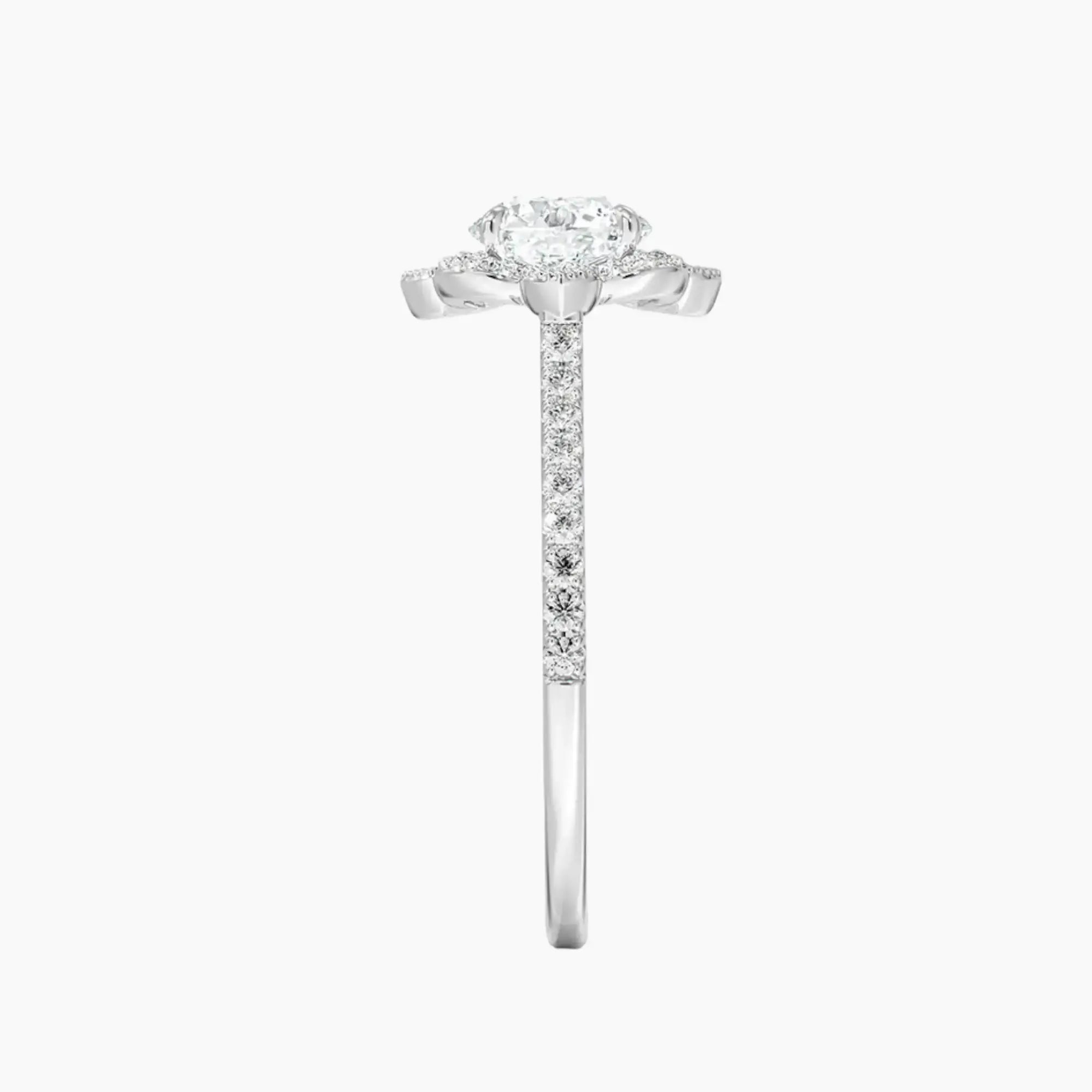 Ravenna Round Diamond Ring Setting in 18K Yellow Gold