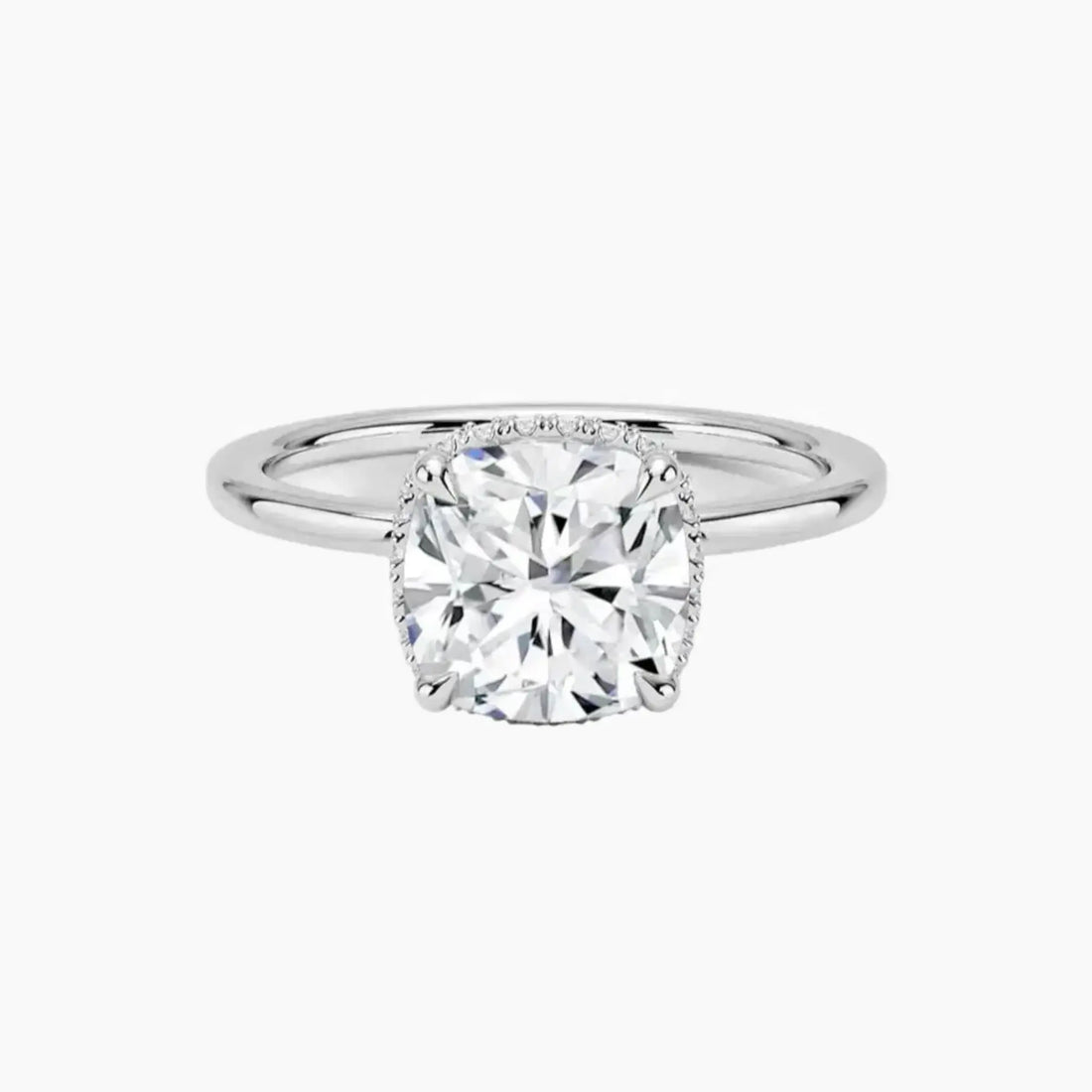Mirabel Cushion Hidden Halo 1.5 Carat Lab Grown Diamond Engagement Ring in 18K Rose Gold