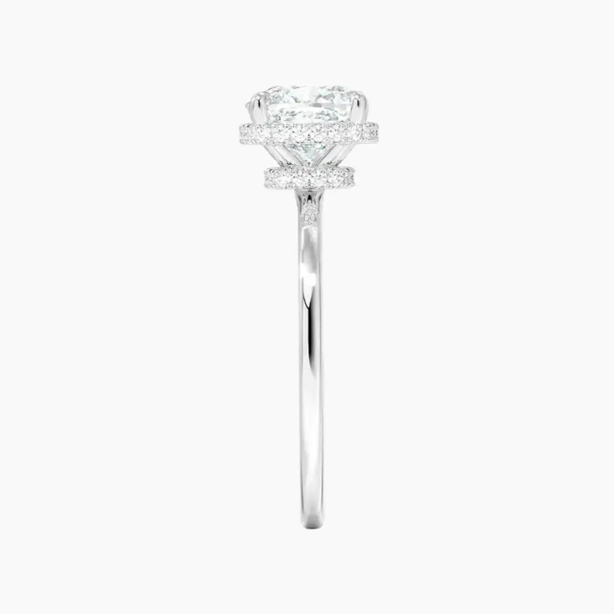 Mirabel Cushion Hidden Halo Diamond Ring Setting in 18K Yellow Gold