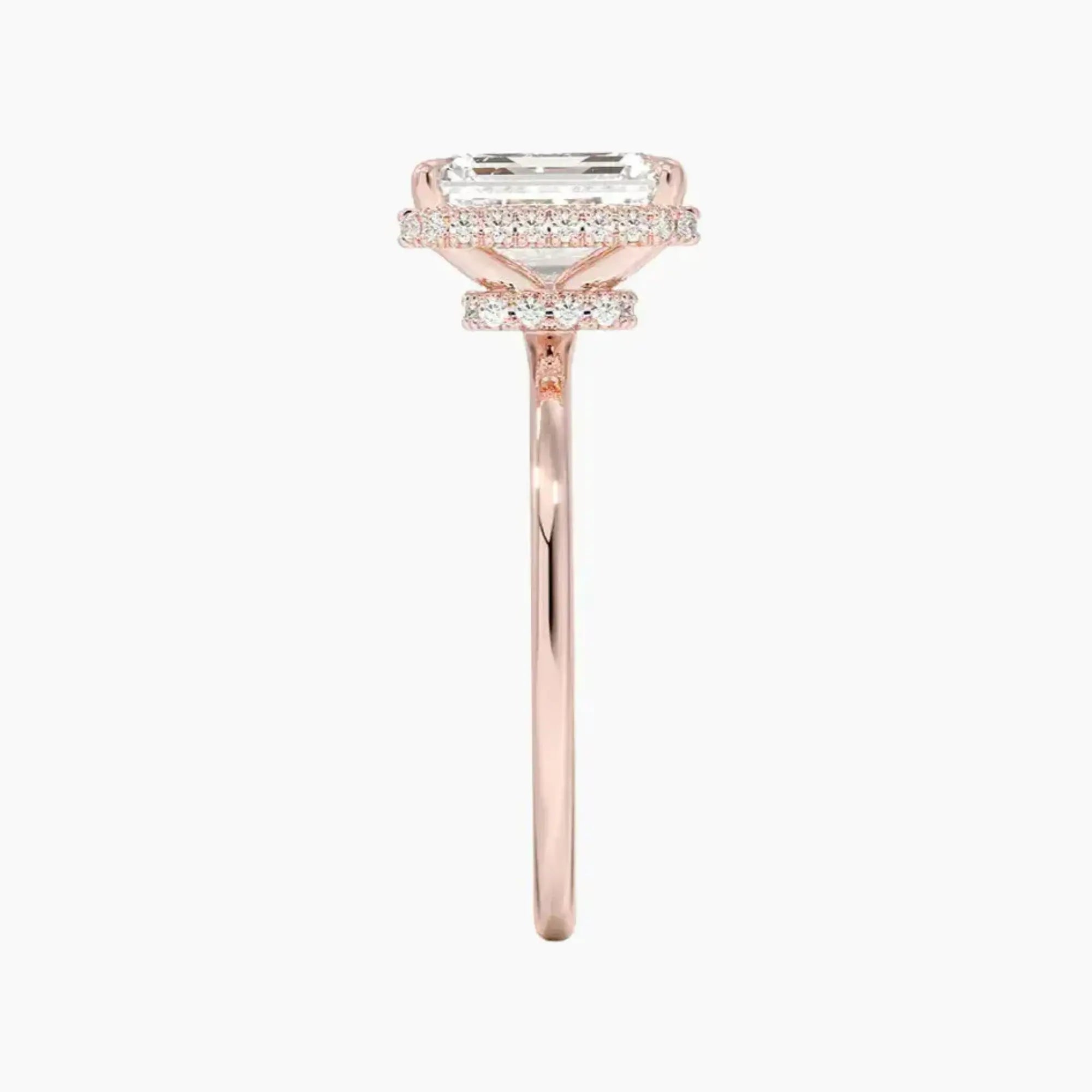Mirabel Emerald Hidden Halo 1.5 Carat Lab Grown Diamond Engagement Ring in 18K White Gold