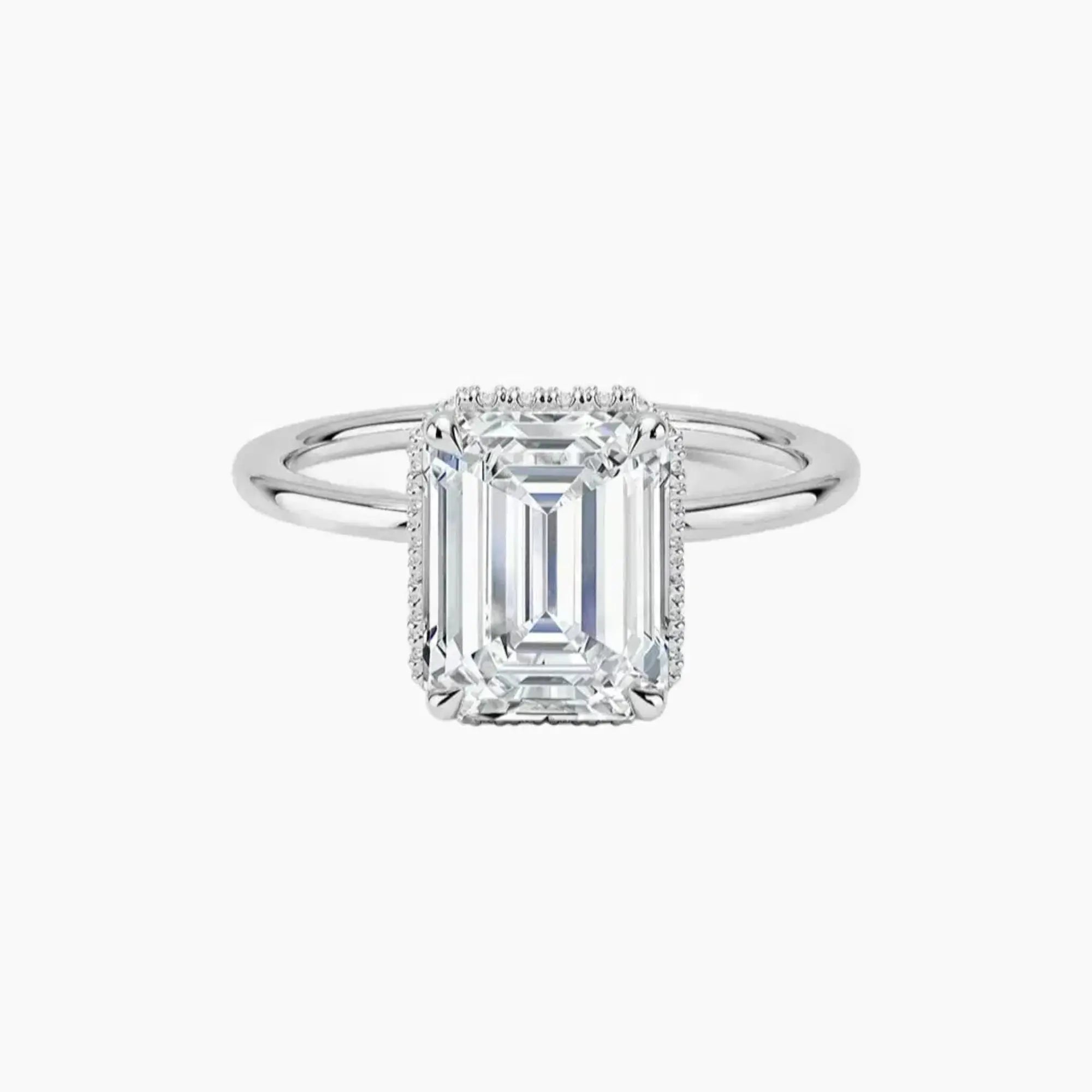 Mirabel Emerald Hidden Halo 3 Carat Lab Grown Diamond Engagement Ring in 14K Rose Gold