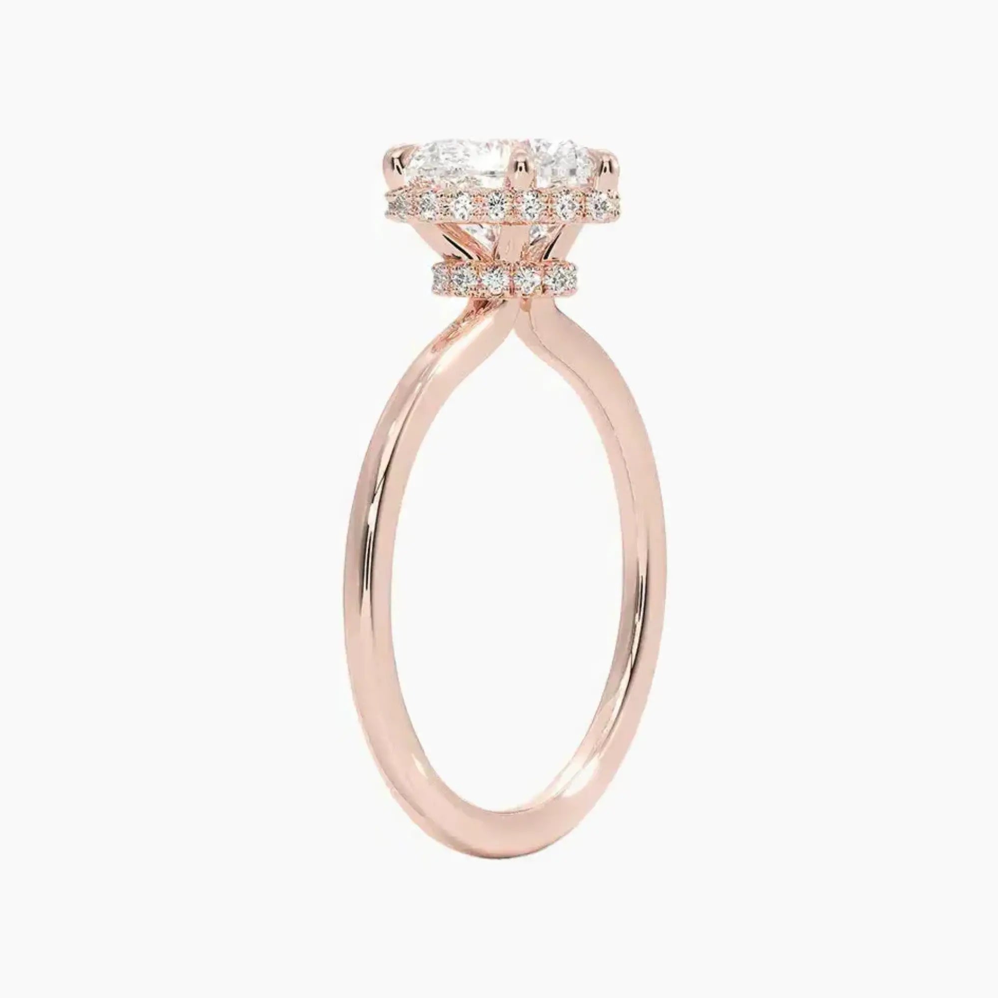 Mirabel Heart Hidden Halo 2 Carat Lab Grown Diamond Engagement Ring in 18K Yellow Gold