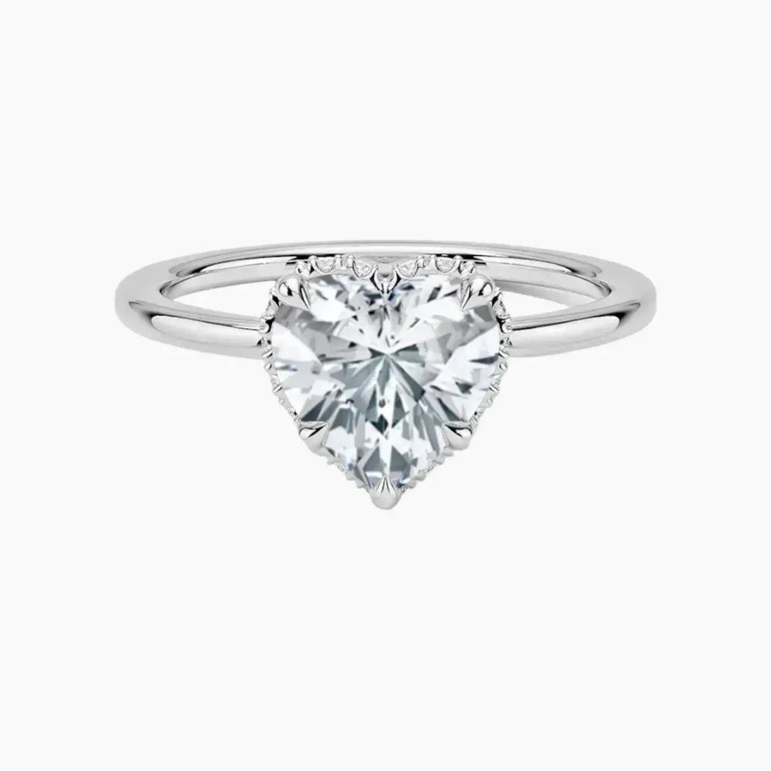 Mirabel Heart Hidden Halo 3 Carat Lab Grown Diamond Engagement Ring in 18K Rose Gold